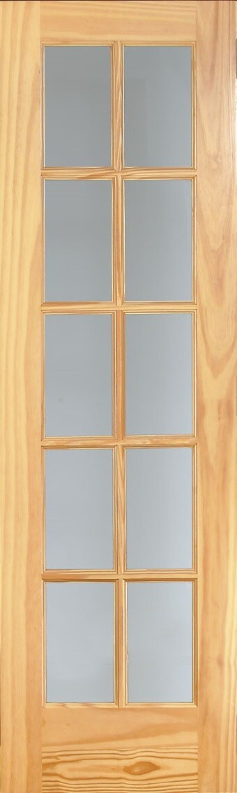 Interior 10-Lite Single Pane Clear Glass Primed French Door — Lux