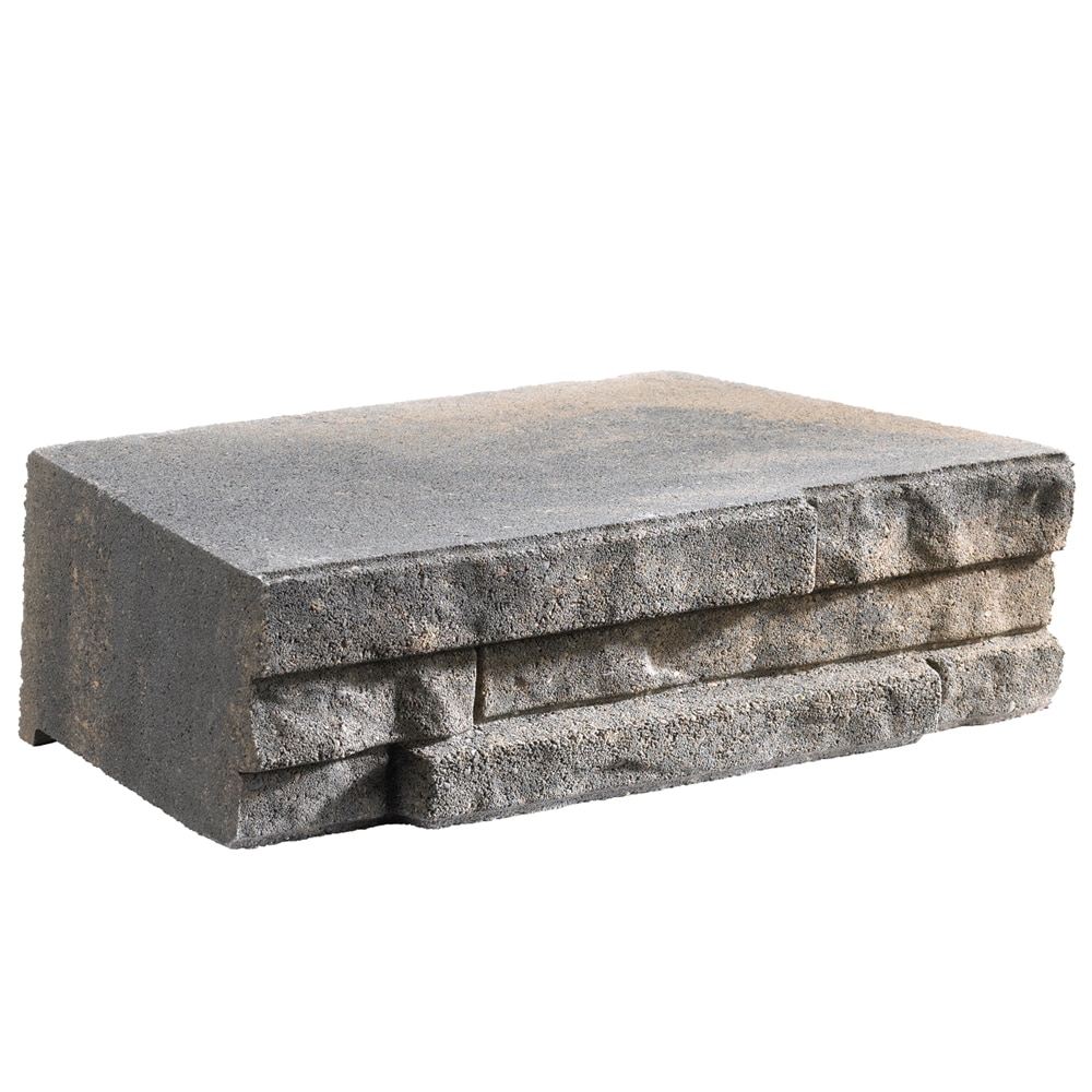  604708CHT 3.0-Inches H x 9.0-Inches L x 6.0-Inches D Charcoal/Tan Concrete Retaining wall block