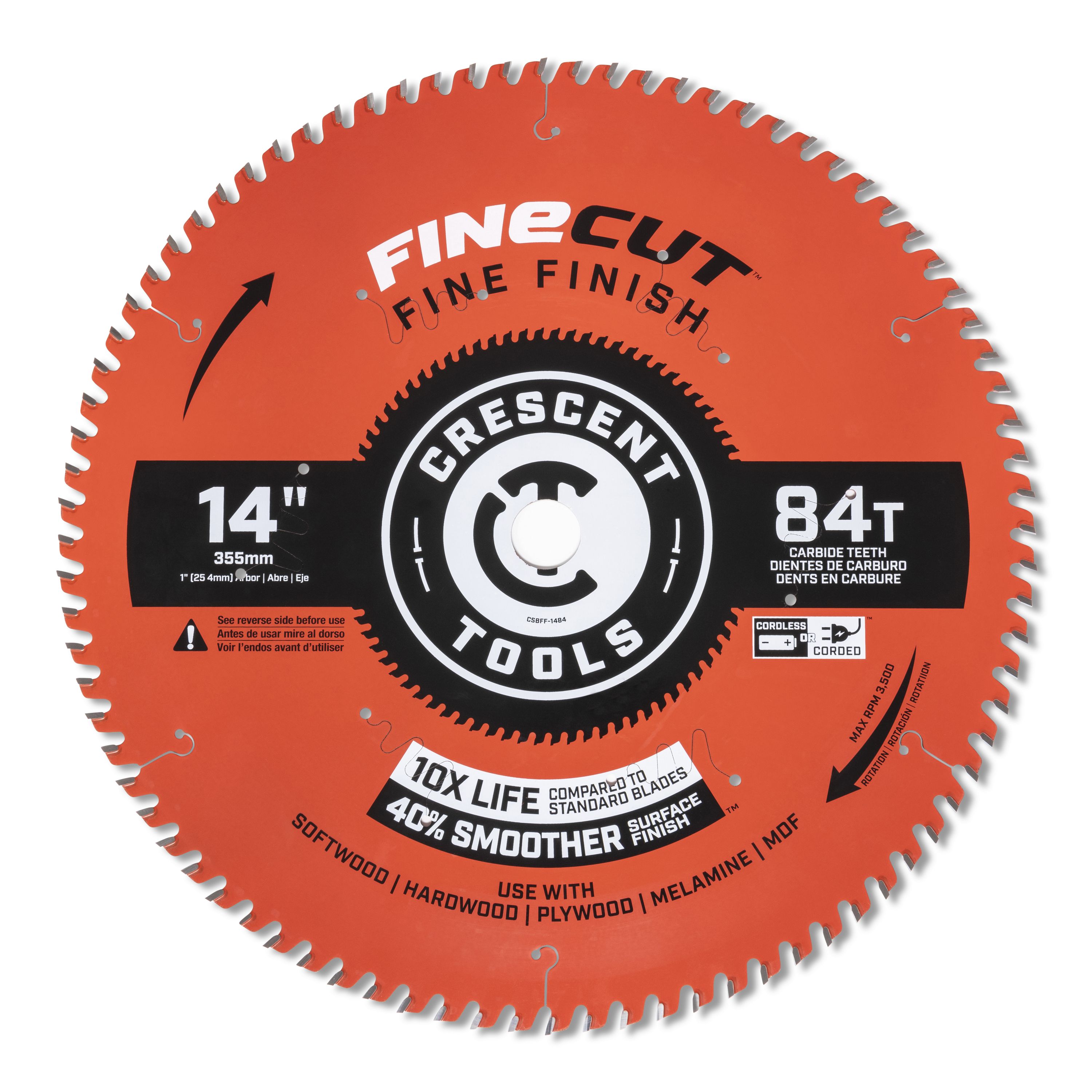 Crescent Fine Finish 14-in 84-Tooth Fine Finish Carbide Circular Saw Blade  in the Circular Saw Blades department at