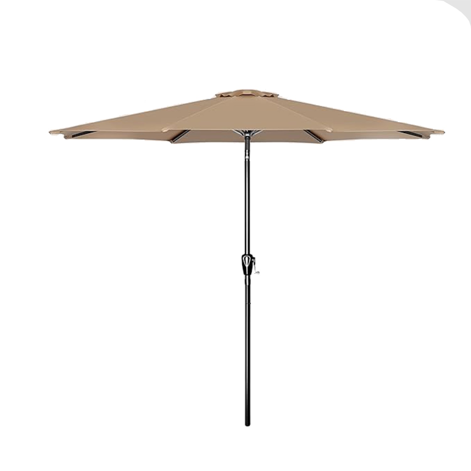 AHIOU HOME ZAAHG-P227348UM 10-ft Steel Tan Push-button Tilt Market Patio Umbrella