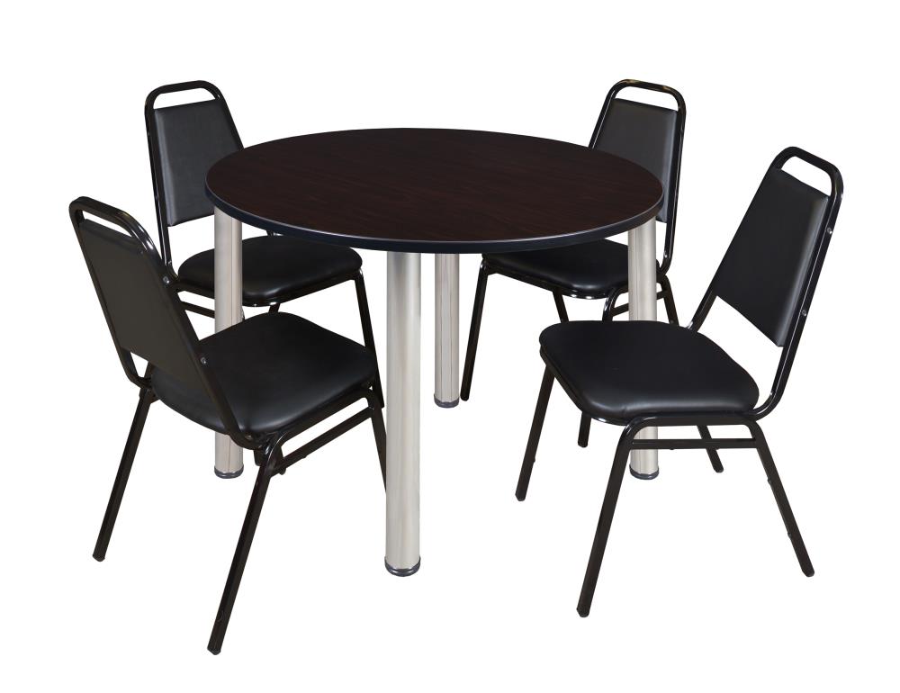 Regency TB48RNDMWBPCM29BK Breakroom Brown 4-Person Training Table (48-in W x 29-in H)