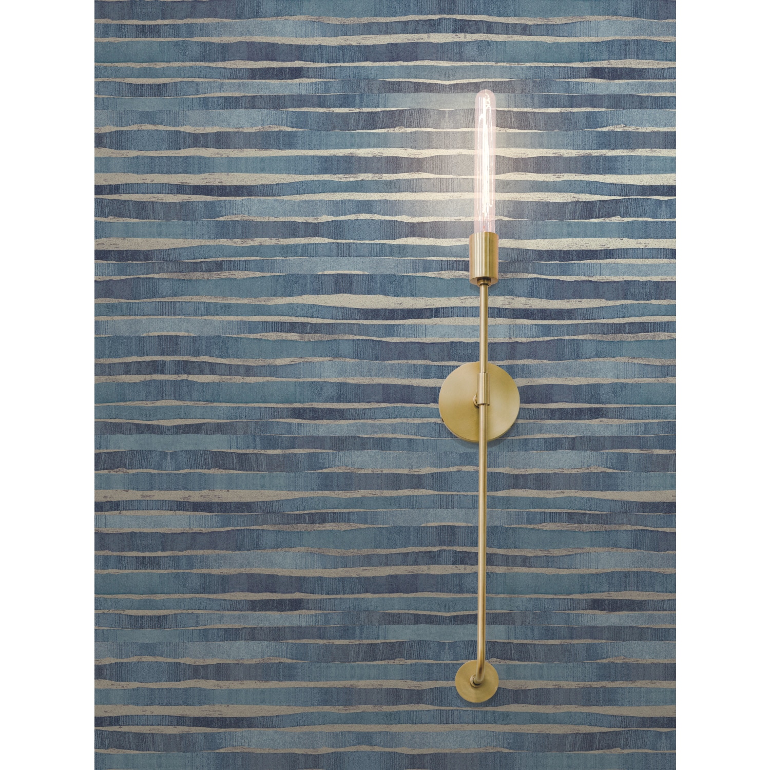 York Wallcoverings KT2181 Ronald Redding 24 Karat 60.8-Sq. Feet Blue Non-woven Abstract Unpasted Wallpaper