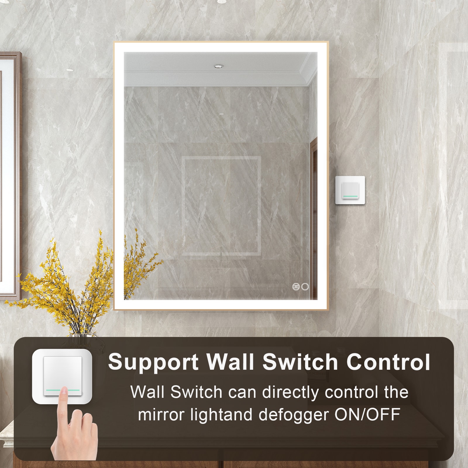 WELLFOR W5FM4032GD Framed-Bath-Mirrors - View #11