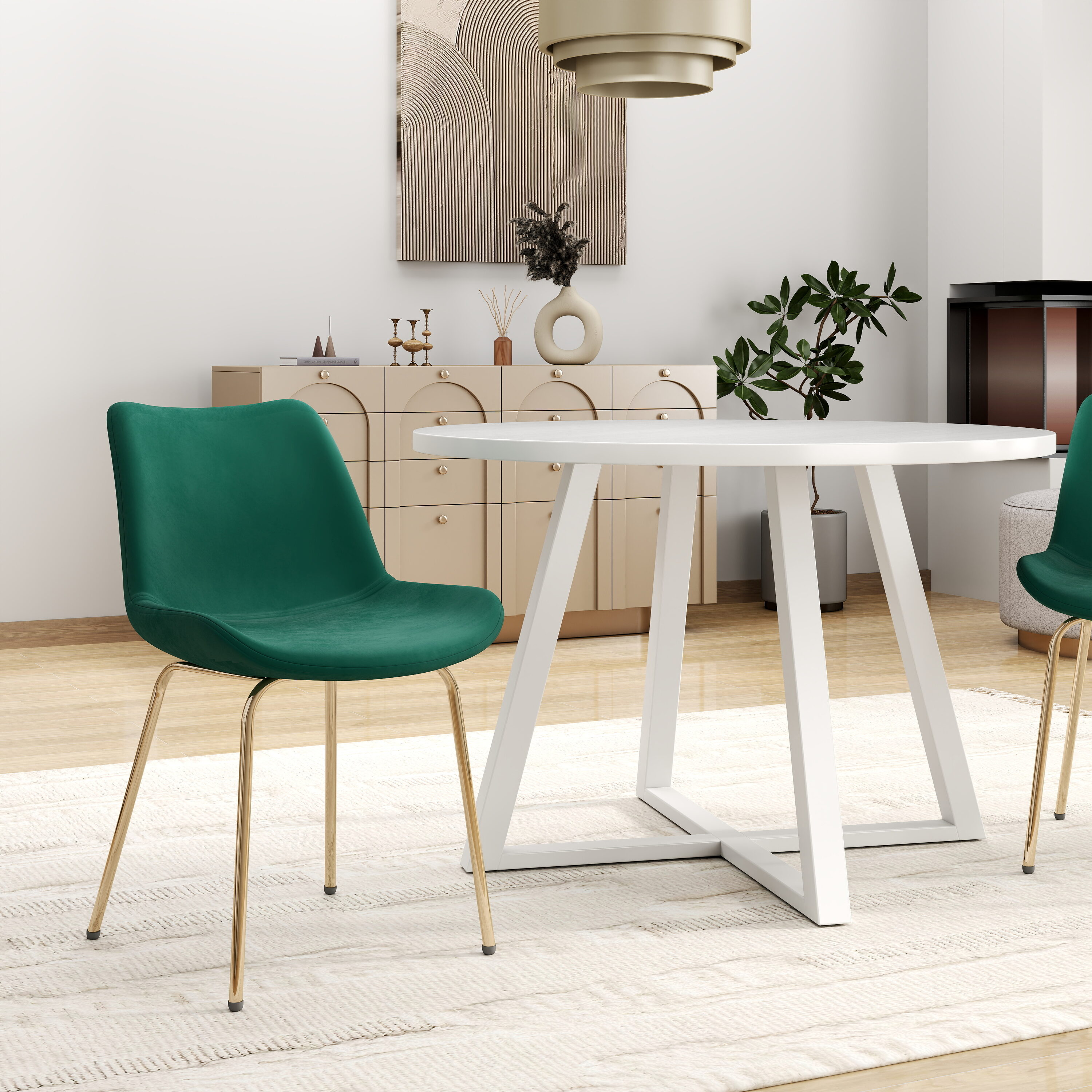 Roundhill Furniture T165WH-C111GN Dining-Sets - View #5