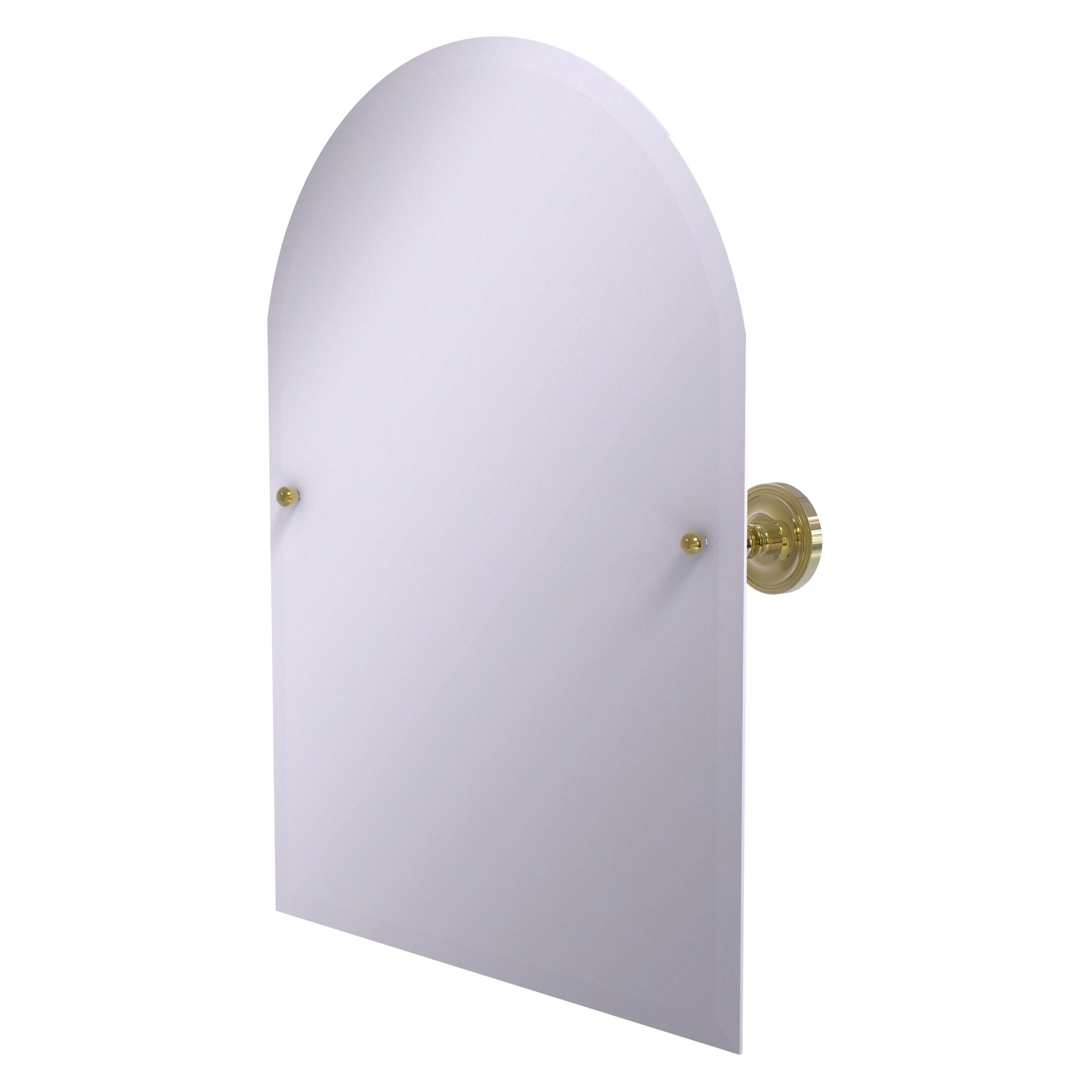 Allied Brass PR-94-UNL Prestige Regal 21-Inches x 28-Inches Beveled Frameless Arch Tilting Bathroom Vanity Mirror ( Unlacquered Brass )