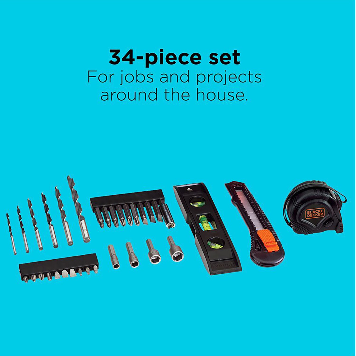 BLACK+DECKER 35-Piece Household Tool Set with Soft Case in the Household  Tool Sets department at