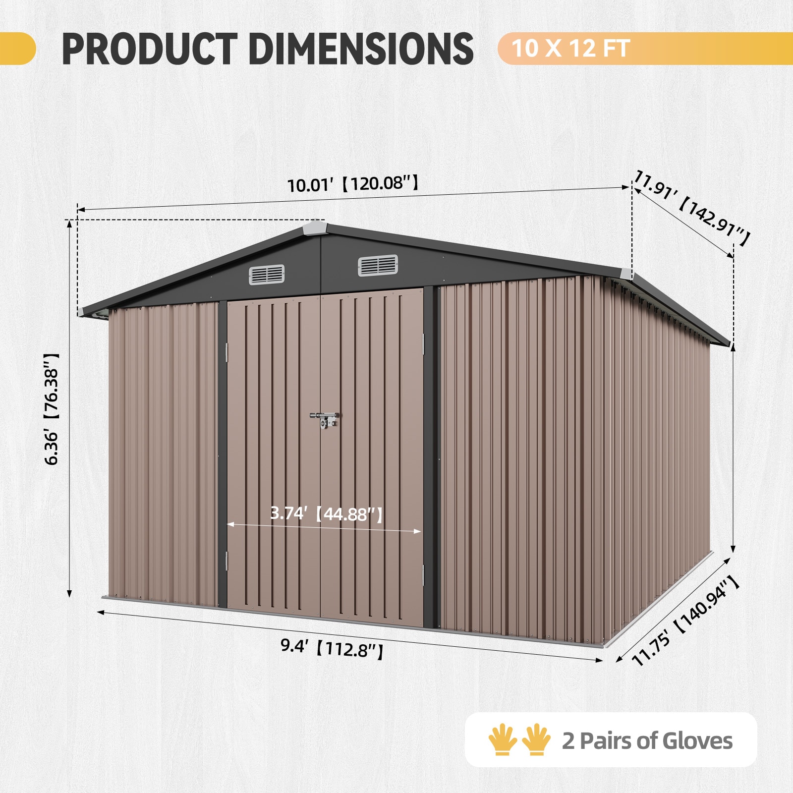 AOXUN AX-030BR46 Metal-Storage-Buildings-Sheds - View #6