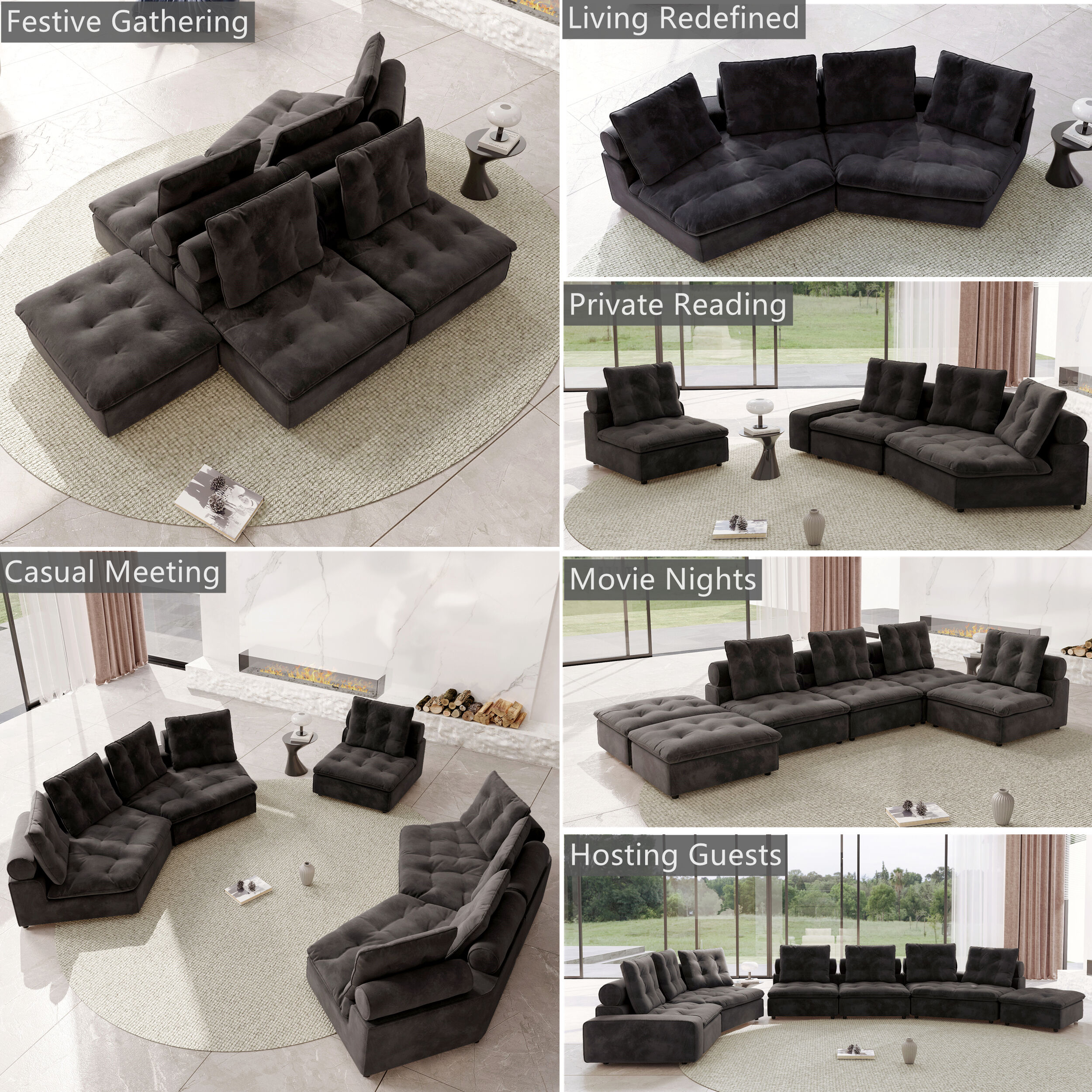 BuotiqHom DH-S2-136GY Sofas-Loveseats - View #3