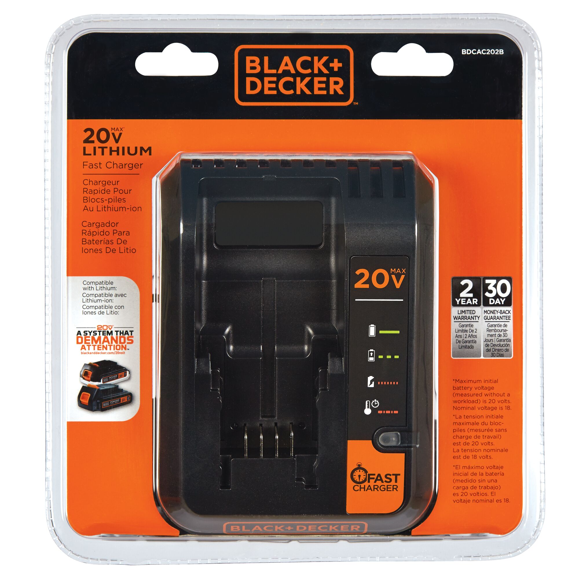 BLACK DECKER 20 V Lithium ion Battery Charger BDCAC202B at Lowes