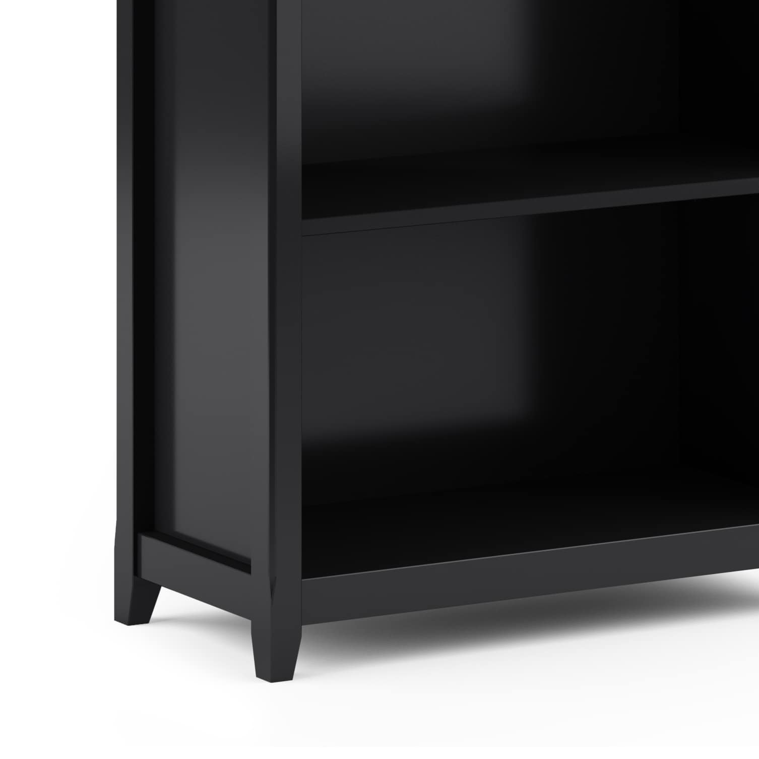 Simpli Home Amherst Black Wood 5-Shelf Bookcase (29.9-in W x 70-in H x ...