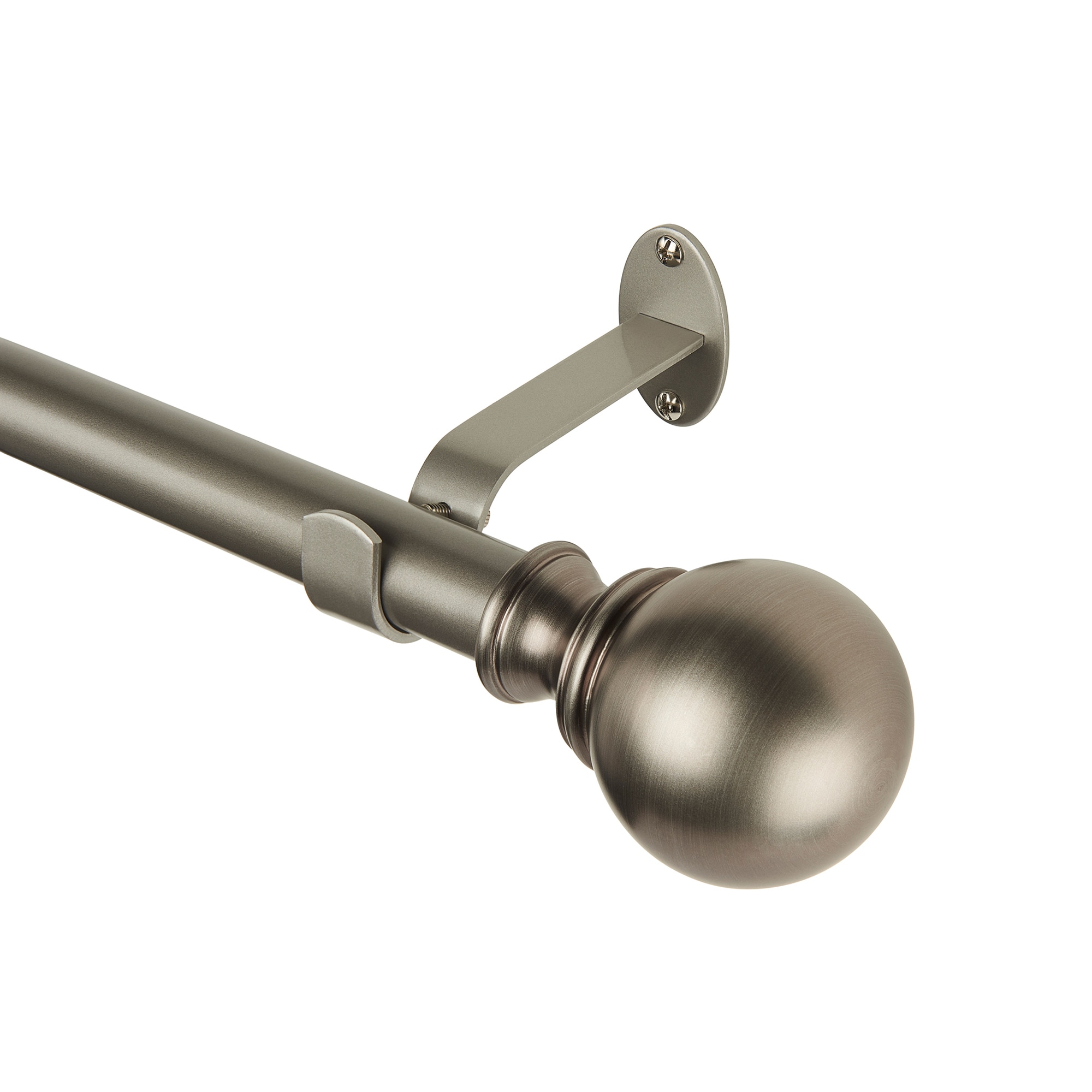 Elrene Home Fashions 026865995435 Cordelia 48-in to 86-in Antique Pewter Iron Single curtain rod with Finials