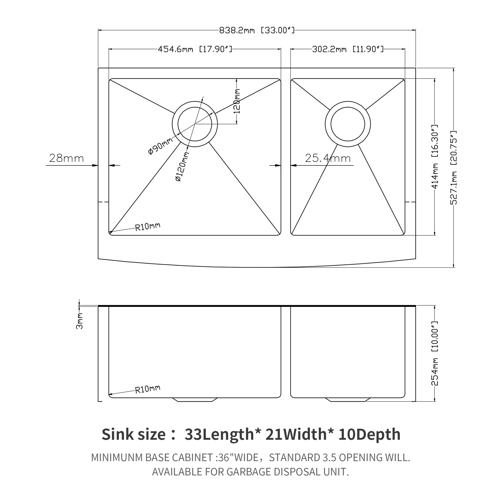 Forclover ALBA-3320DS Kitchen-Sinks - View #5