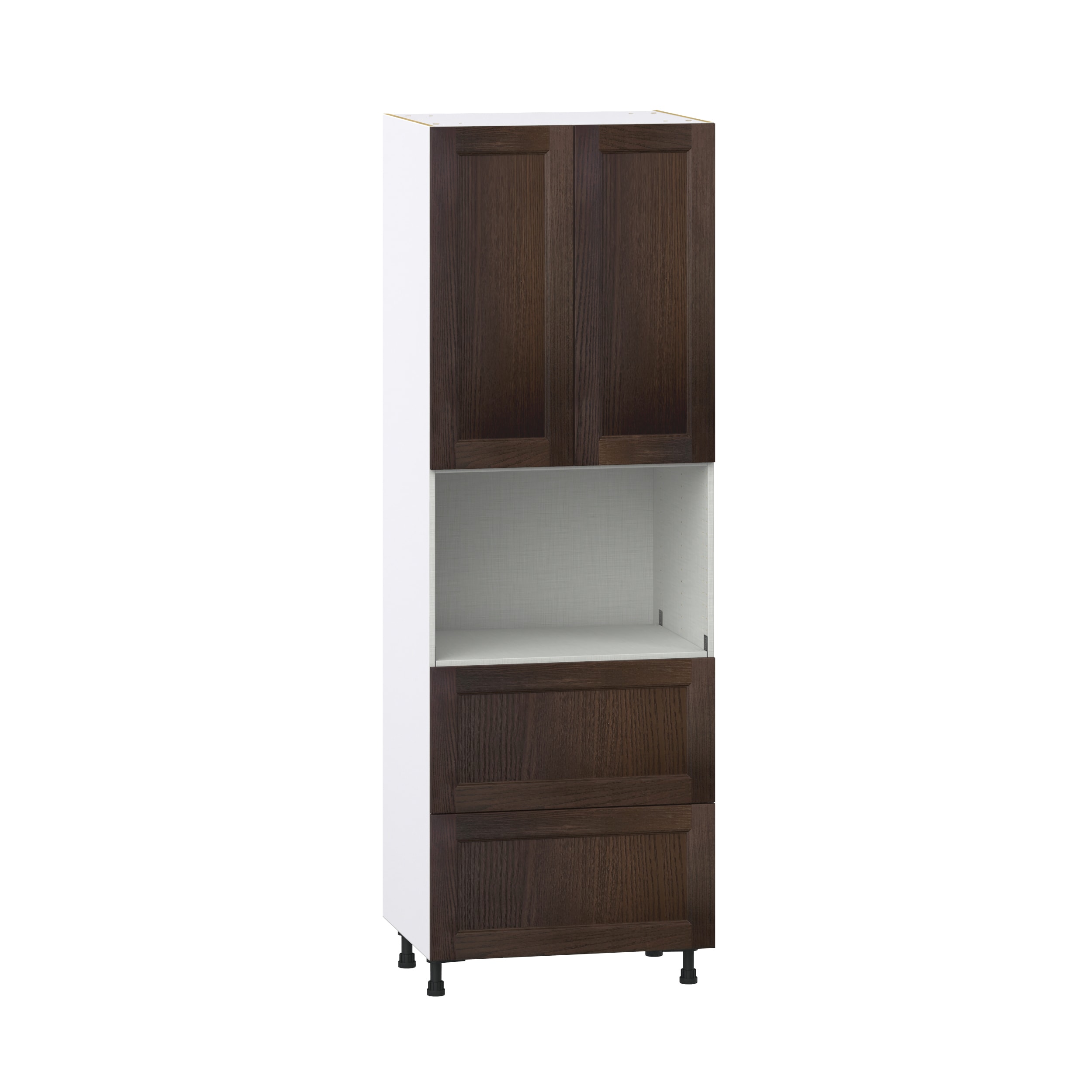 Hugo&Borg DSTM2D3089.5-MO Montclaire 30-in W x 89.5-in H x 24-in D Wood 2 -Drawers Microwave Pantry Fully assembled Cabinet (Recessed Panel Shaker)
