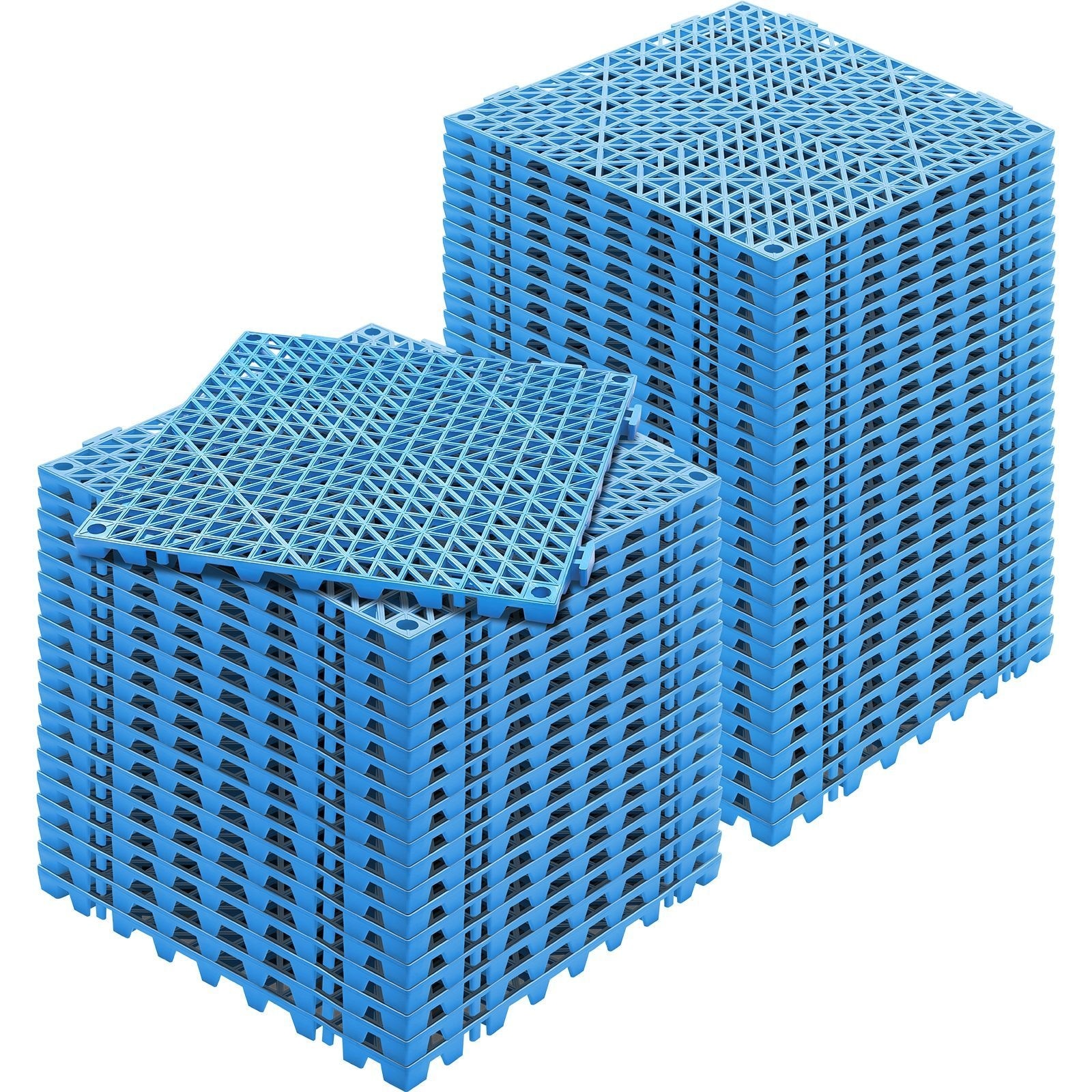 Angel Sar 50 Pcs Interlocking Tile 12Inches Drainage Tile with Soft PVC Interlocking Tile Non Slip Drainage Holes for Restroom Bathroom Kitchen Pool and Wet Areas