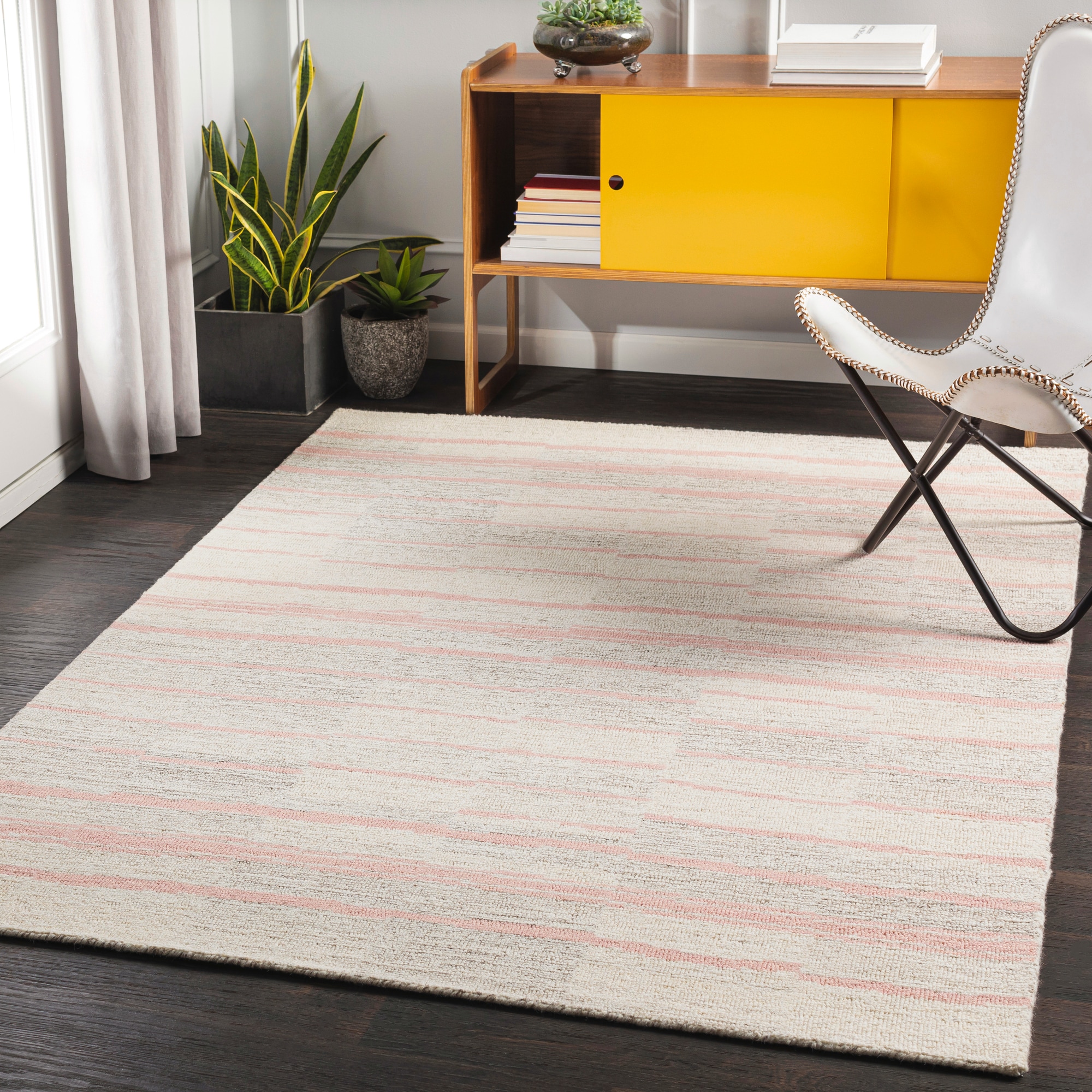 Surya GND2329-810 8 x 10 (ft) Tufted Wool Pink/Taupe Rectangular Indoor Geometric Area rug