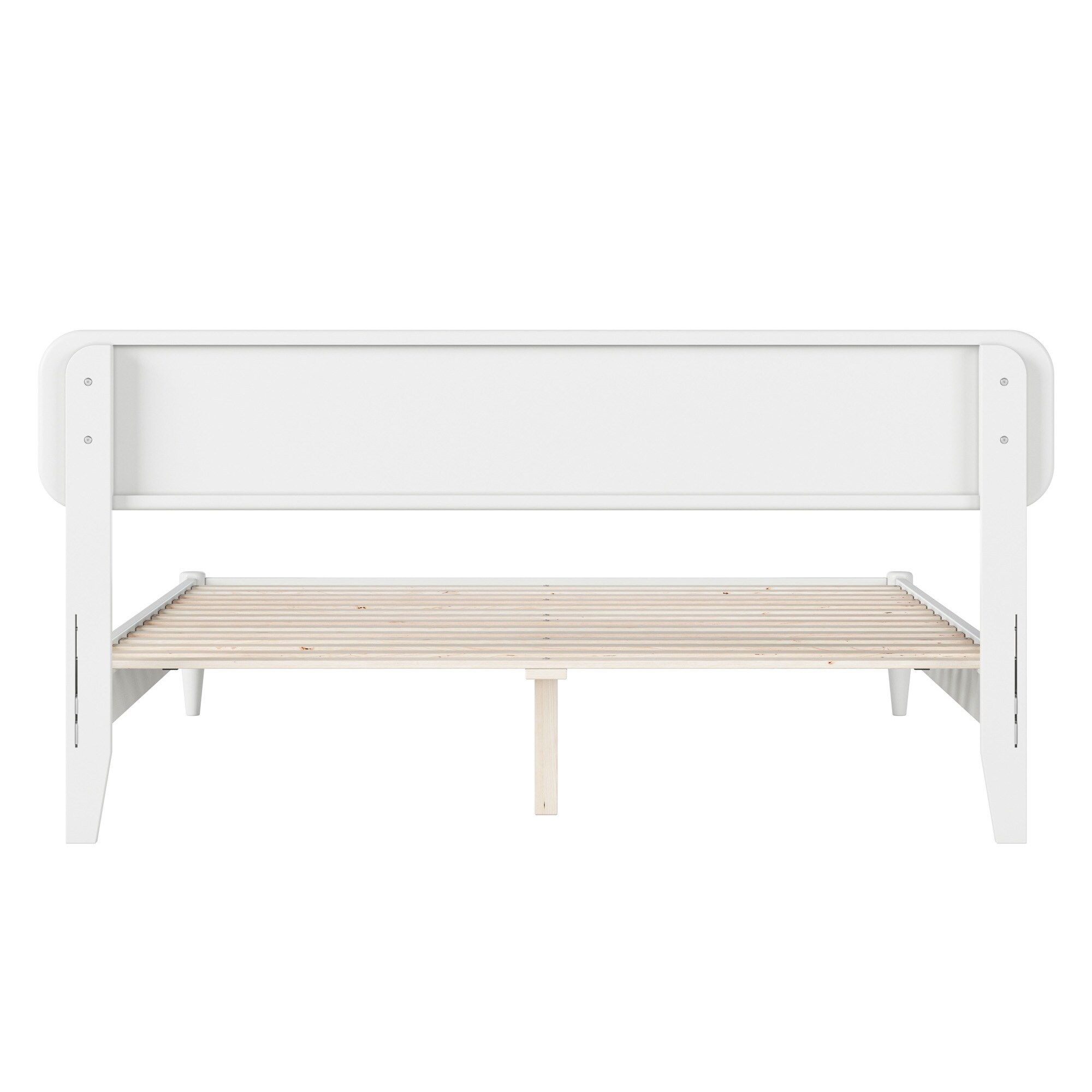 Florence White Queen Solid Wood Low Profile Platform Bed