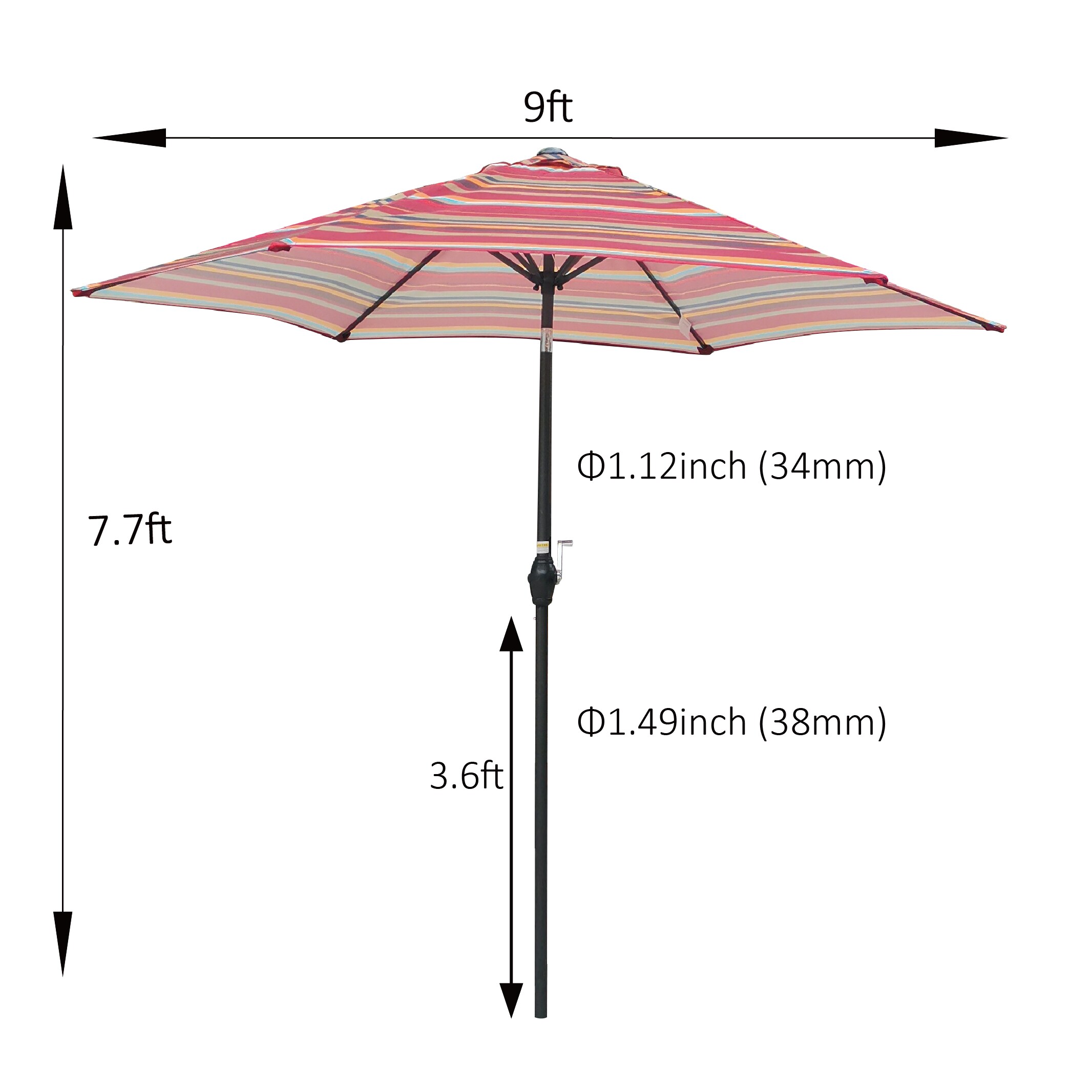 CESICIA 9-ft Steel Multiple Colors/Finishes Market Patio Umbrella W225 ...