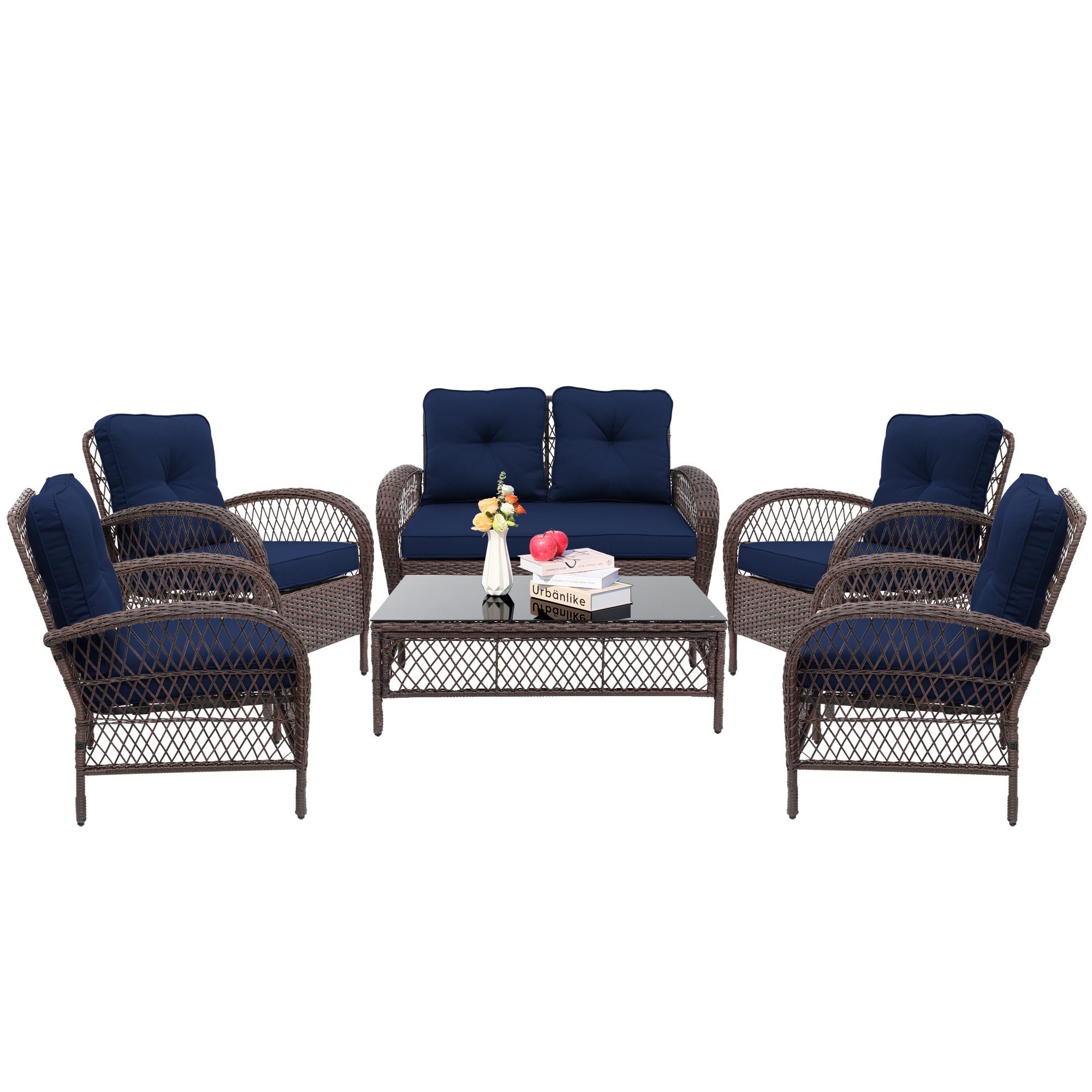 UPHA LHBR-2AB-NAVYBLUE Patio-Conversation-Sets - View #2