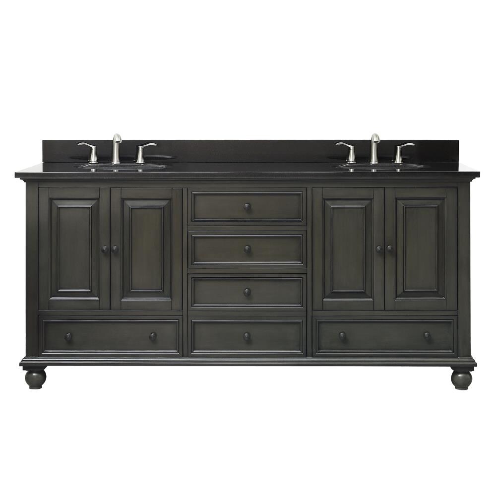 Avanity Thompson 73-in Charcoal Glaze Undermount Double Sink Bathroom ...