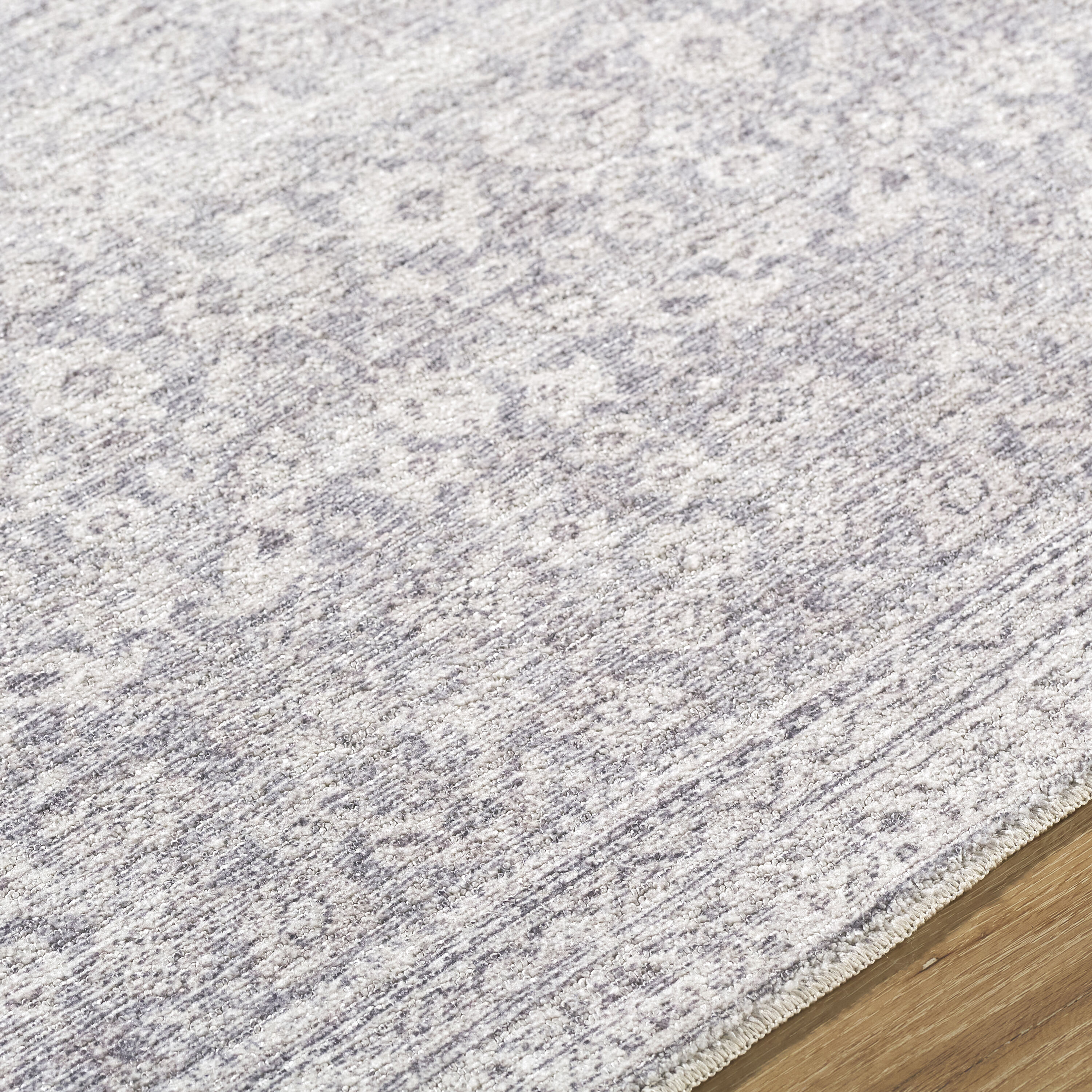 Galey Alix Gray Polyester Rectangular Vintage Area Rug