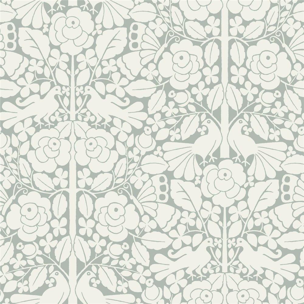 Magnolia Home MK1161 56-sq ft Blue-grey Paper Animals Prepasted Soak and Hang Wallpaper