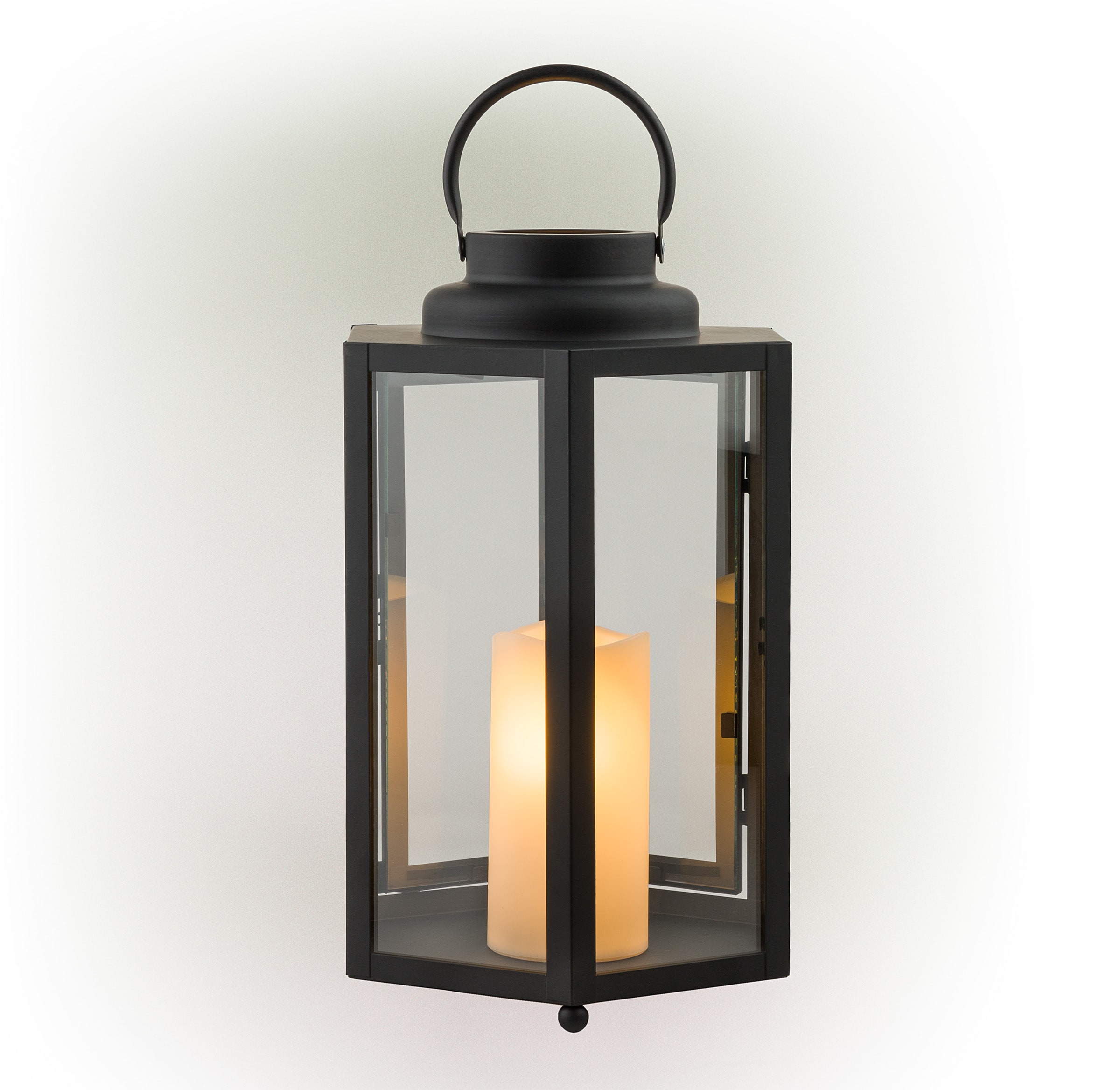 Battery-Operated Lantern - Black and Copper - 13 In.