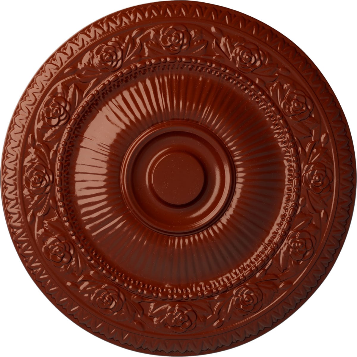 Ekena Millwork CM24NAFIF Neuveau 24.25-in W x 24.25-in L Painted Firebrick Polyurethane Whole Ceiling Medallion