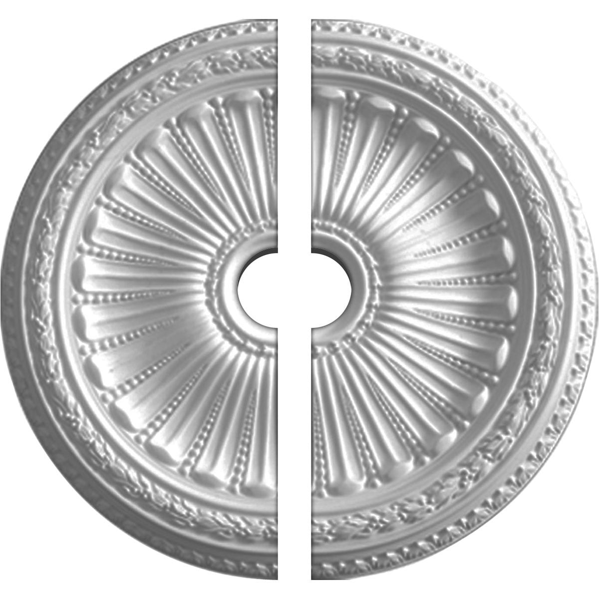 Ekena Millwork CM35VI2 Viceroy 35.125-Inches W x 35.125-Inches L Architectural White Polyurethane Split Ceiling Medallion