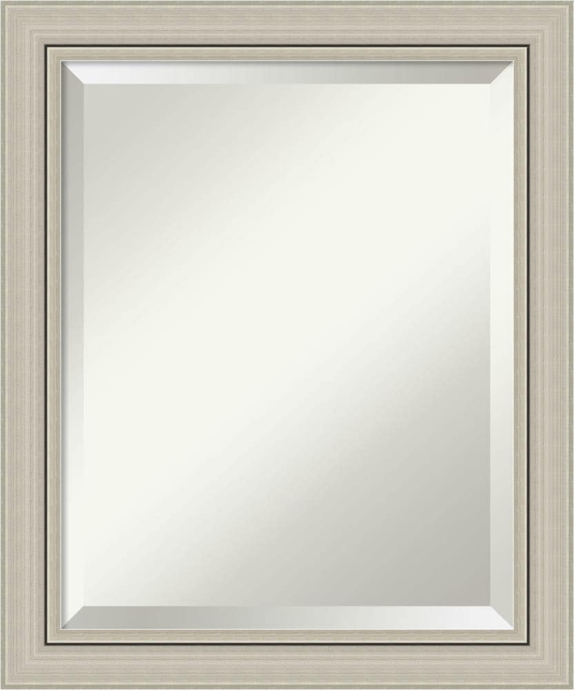 Amanti Art DSW3942000 Romano 19.75-Inches x 23.75-Inches Framed Rectangle Bathroom Vanity Mirror ( Burnished Silver )