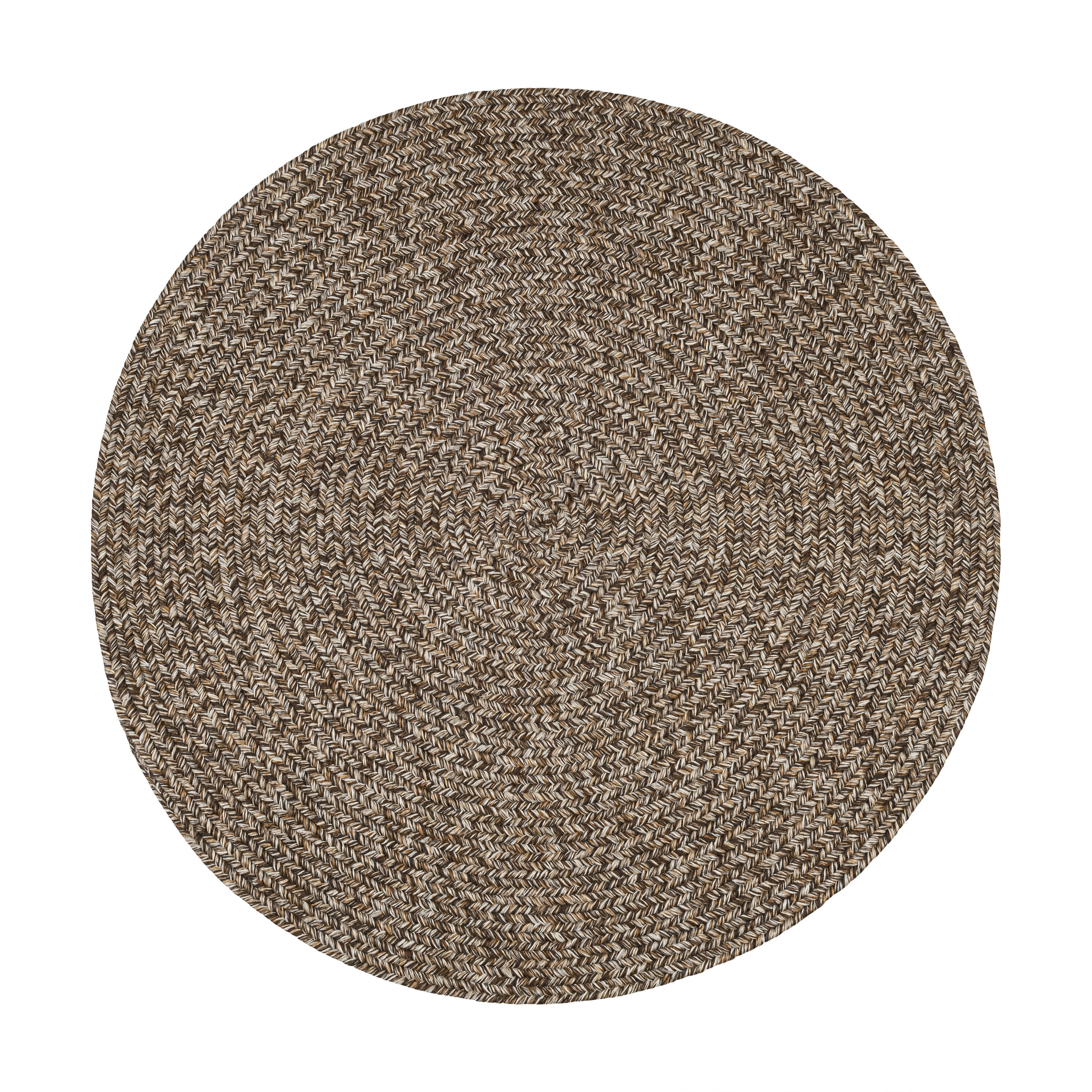 Rhody Rug SA38R096X096 8 x 8 (ft) Braided Polypropylene Brown Round Indoor/Outdoor Geometric Area rug