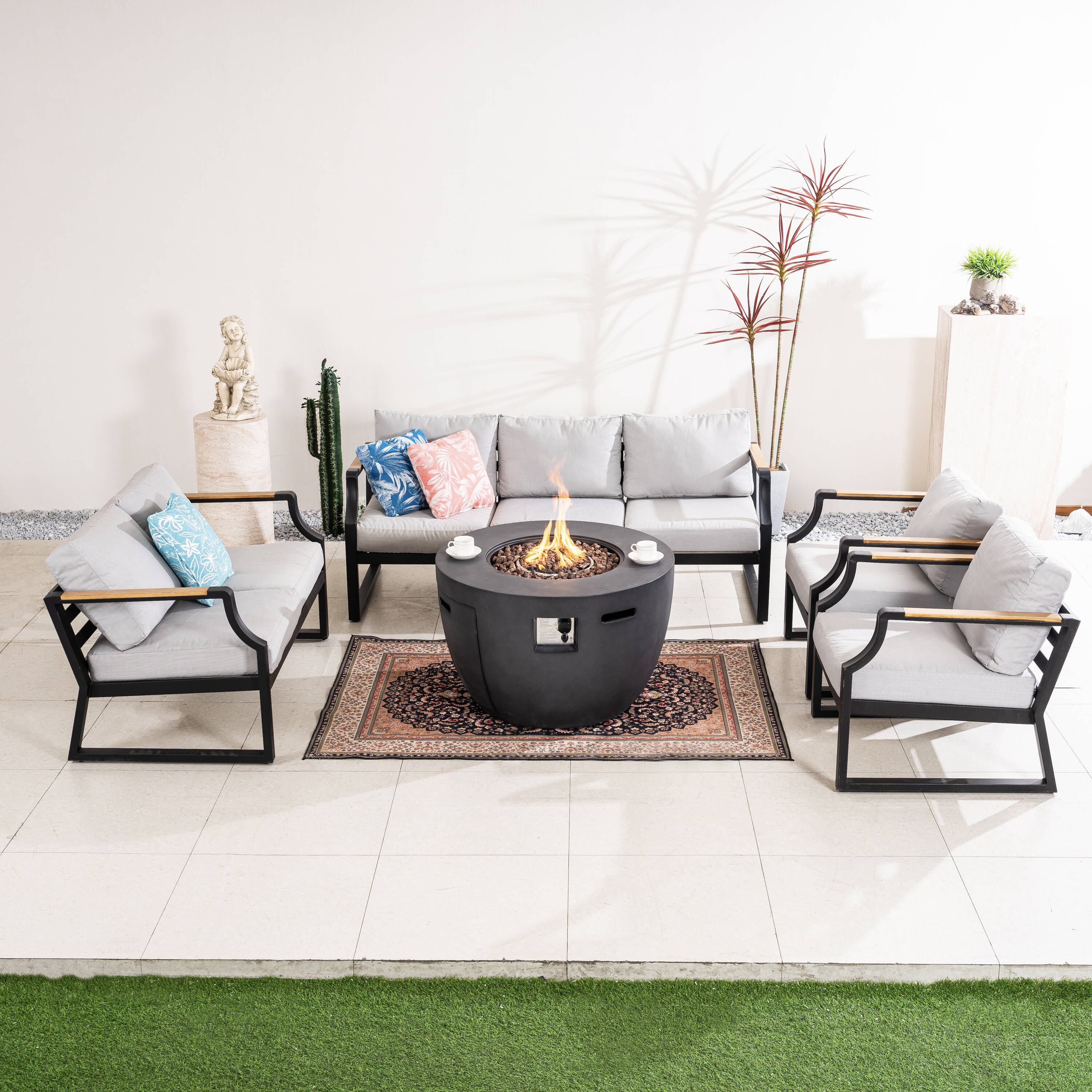 Direct Wicker DWG-2160DG2101BK Patio-Conversation-Sets - View #2