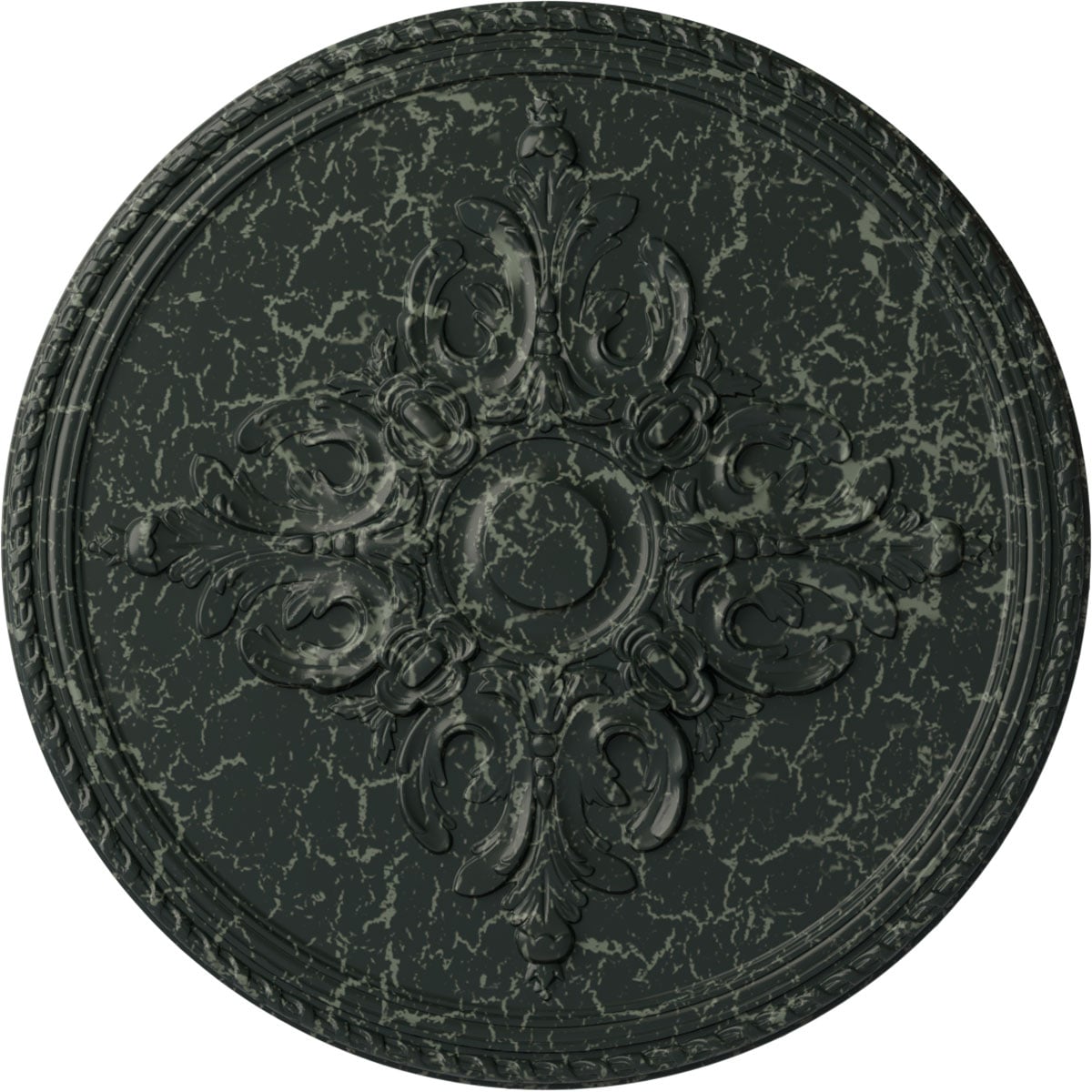 Ekena Millwork CM40MIPTC Milton 40.625-in W x 40.625-in L Painted Turtle Crackle Polyurethane Whole Ceiling Medallion