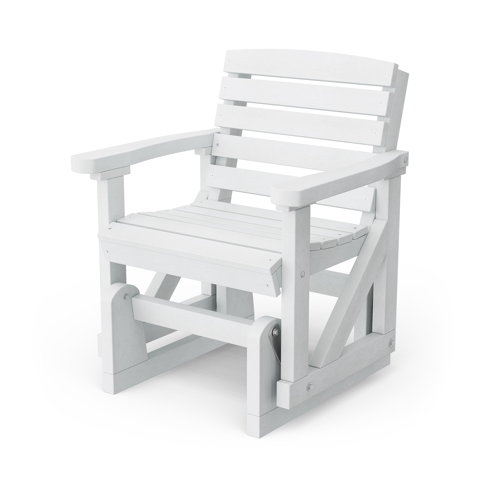 Wildridge LCC-206-BW Classic 1 -person White HDPE Outdoor Glider