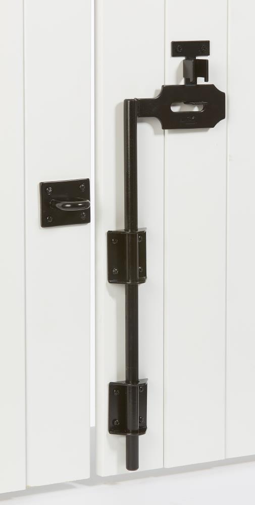 Black Steel 18" Cane Bolt Gate Lock