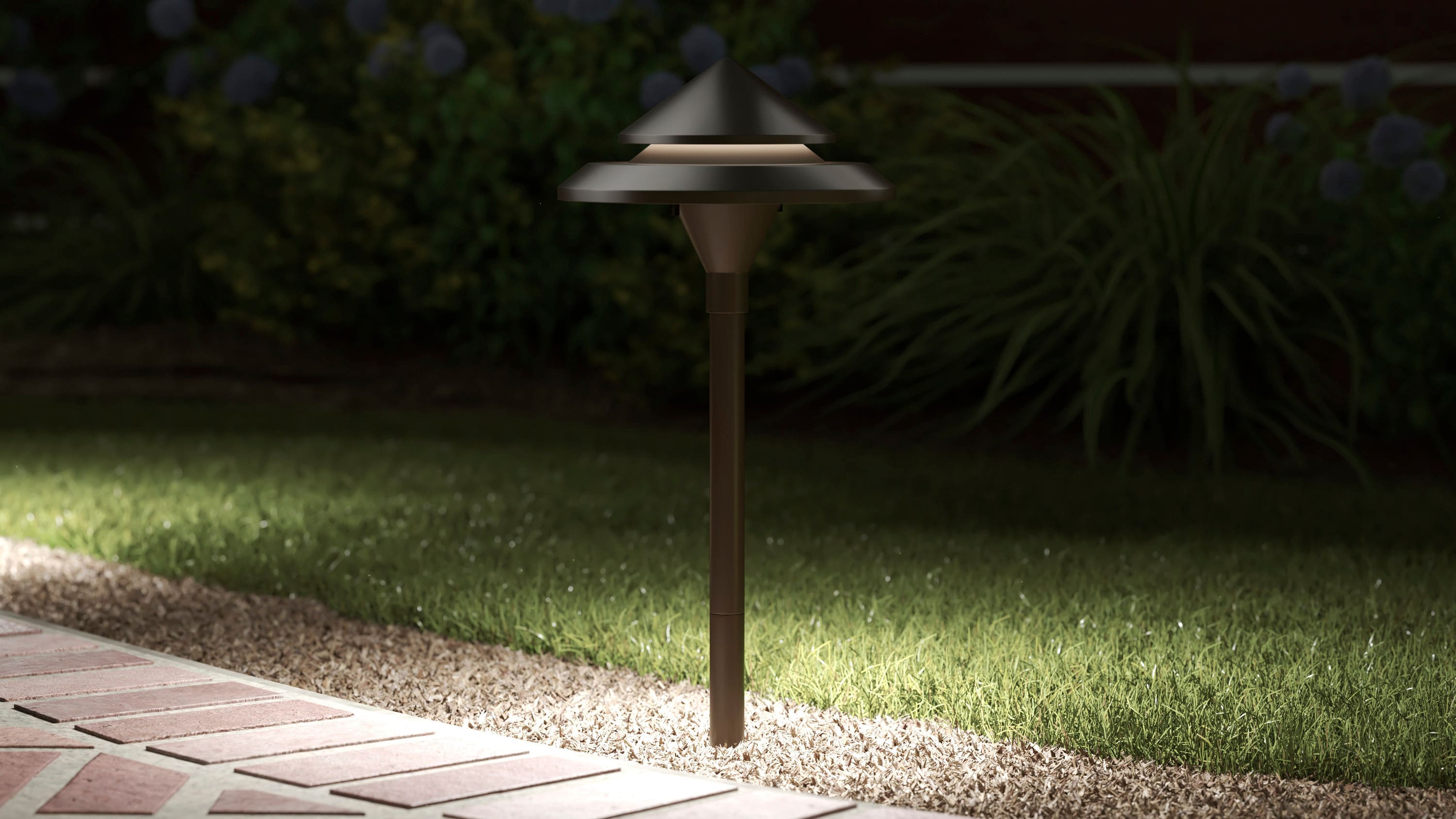 Kichler Landscape 28313 - 150 Lumen 3 Watt Olde Bronze Hardwired LED F –  TrueLite Distribution