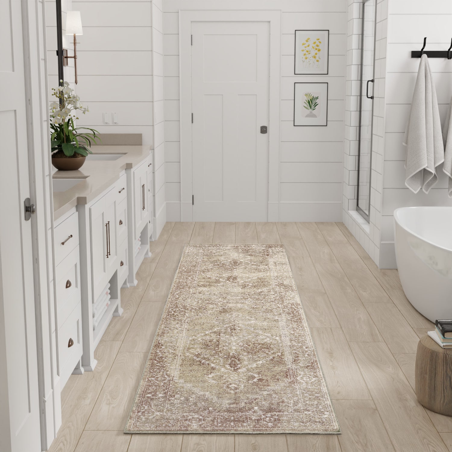 Nourison Home 841491133507 2 x 8 (ft) Loomed Polyester Rust Multicolor Rectangular Indoor Medallion Area rug