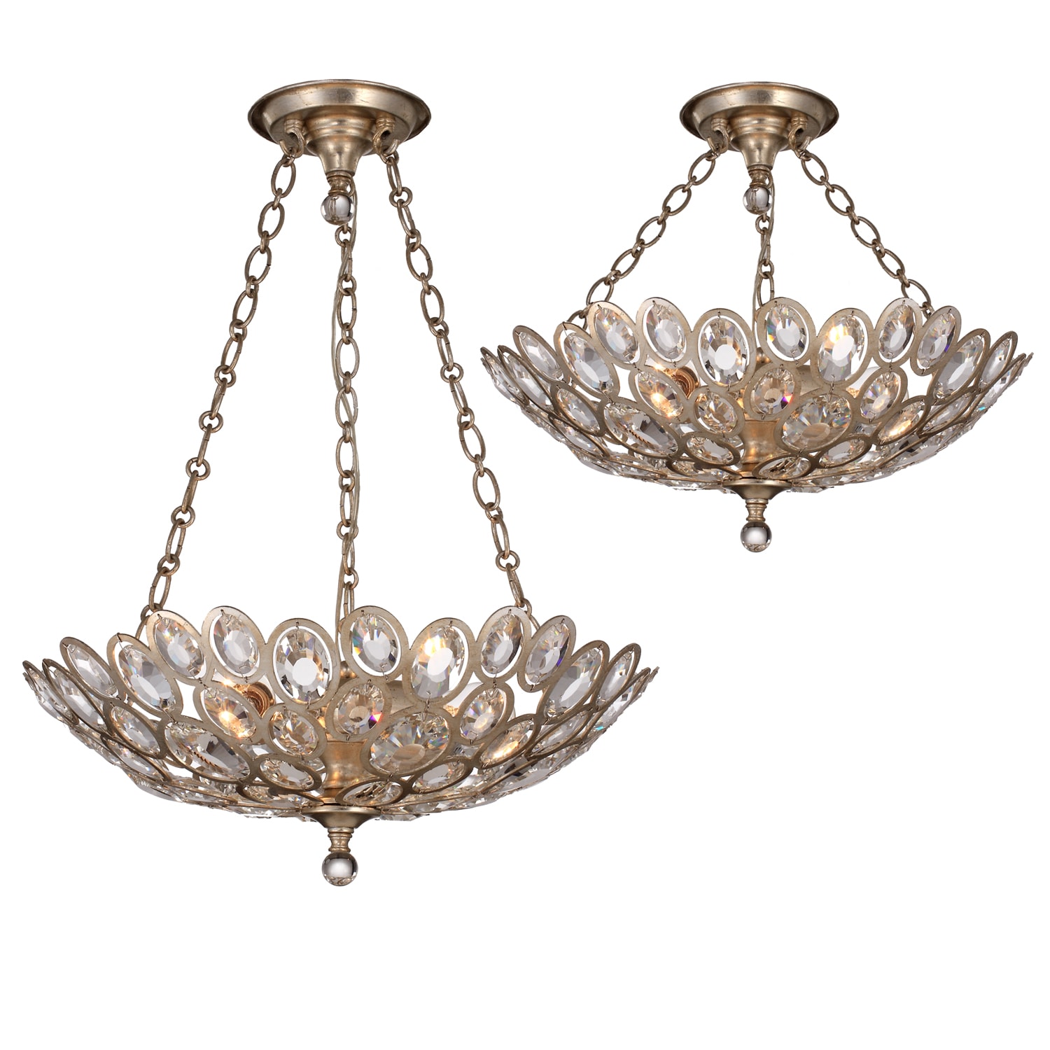 Elegant Distressed Twilight 3-Light Crystal Pendant
