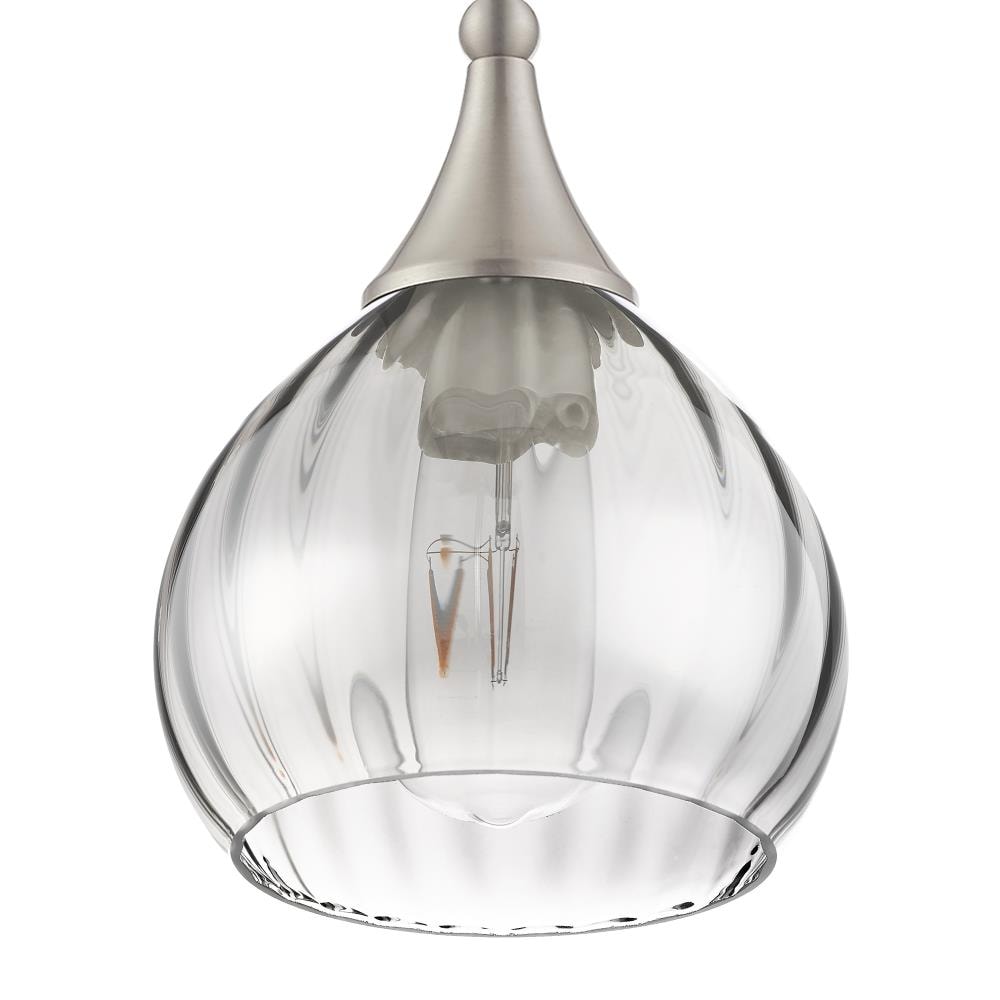Mini Brushed Nickel LED Pendant with Smoke Glass - Indoor/Outdoor