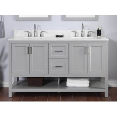 Style Selections Double sink Bathroom Vanities with Tops at Lowes.com