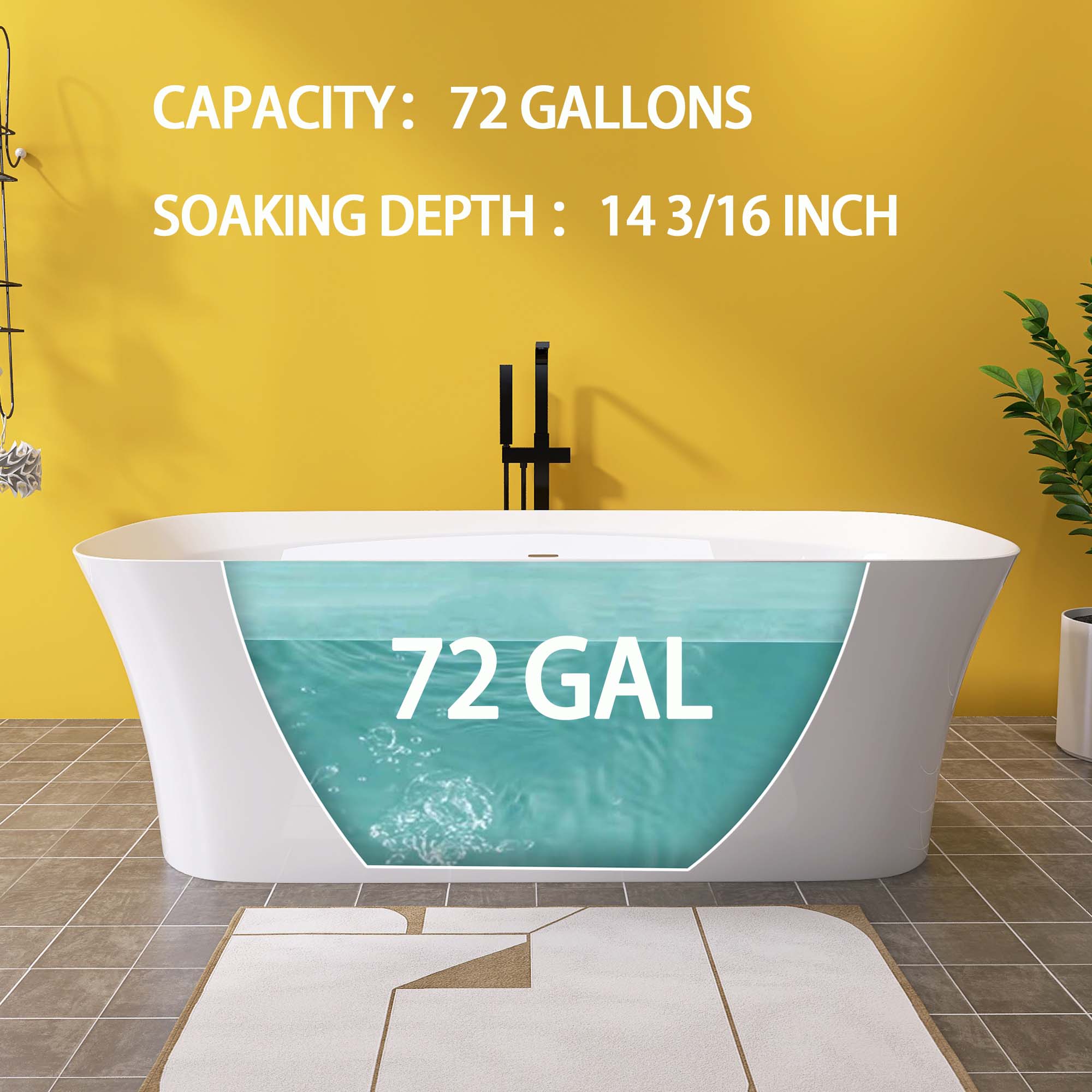 WELLFOR QBT-P342-W67EG bathtubs - View #5