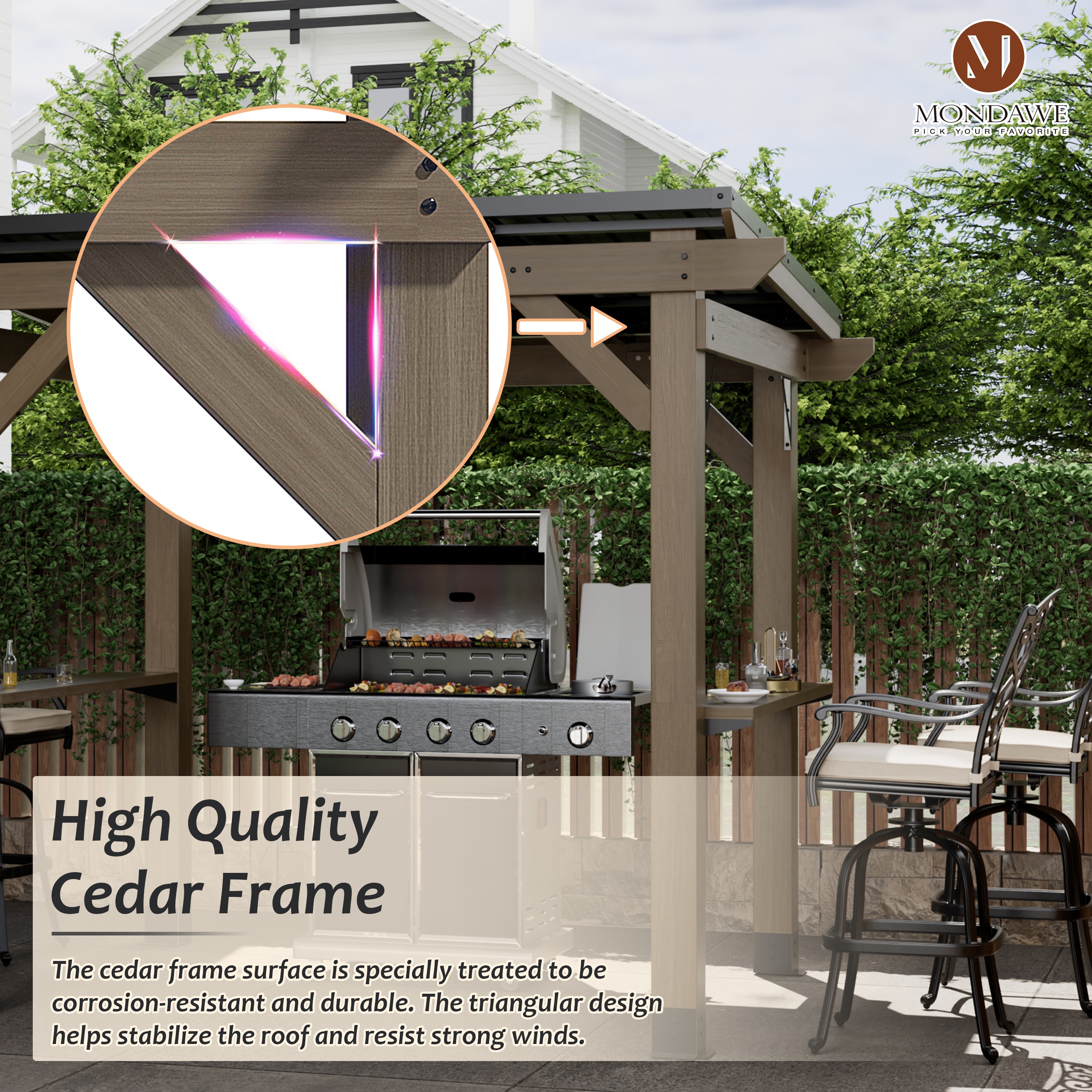 Mondawe MDOD0605KTSK86 Wood-Resin-Gazebos - View #5