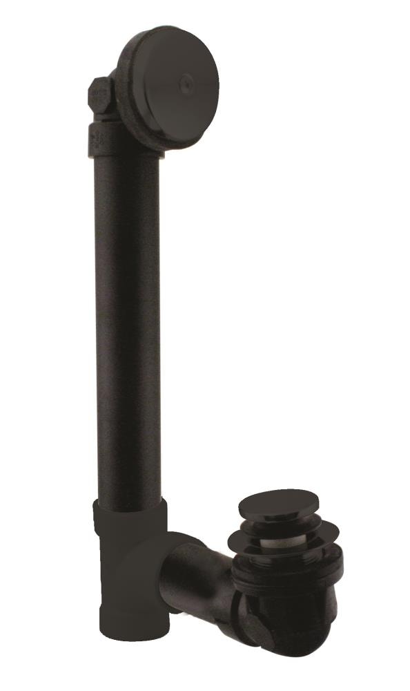 WESTBRASS D49311-62 Tip Toe Sch. 40 Abs Bath Waste with One-hole Elbow In Powdercoated Flat Black