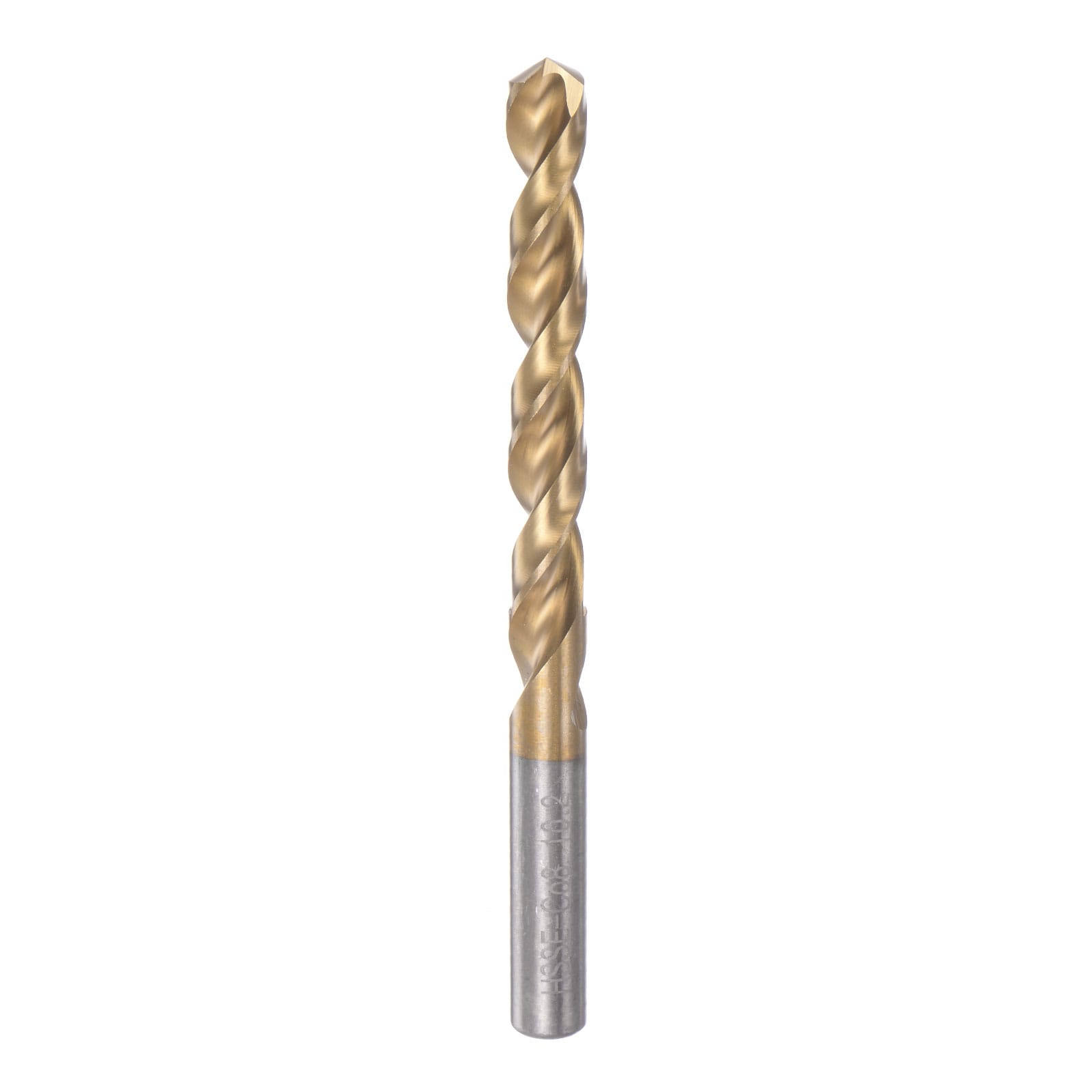 Harfington Twist Drill Bit 10.2mm Titanium Coated (HSS-E) M42 High Speed Steel 8 Percent Cobalt Straight Shank for Stainless Steel Aluminum Alloy Metal #S26051300UX4208