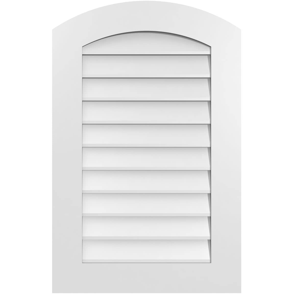 Ekena Millwork GVPAR22X3401SN 22-Inches x 34-Inches Off-white Round top PVC Gable Louver Vent