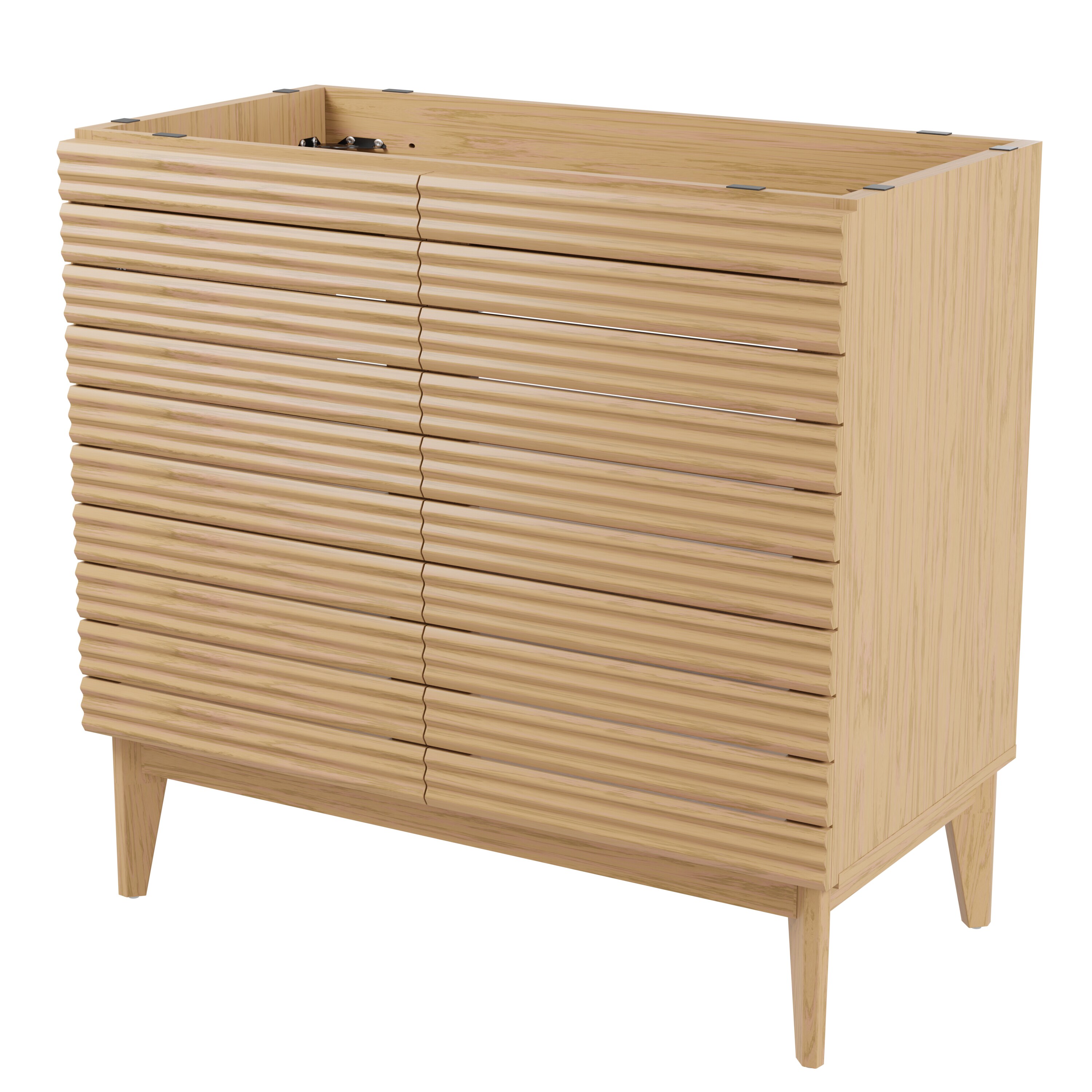 Calandre 36" Oak Slat Modern Farmhouse Bath Vanity Cabinet