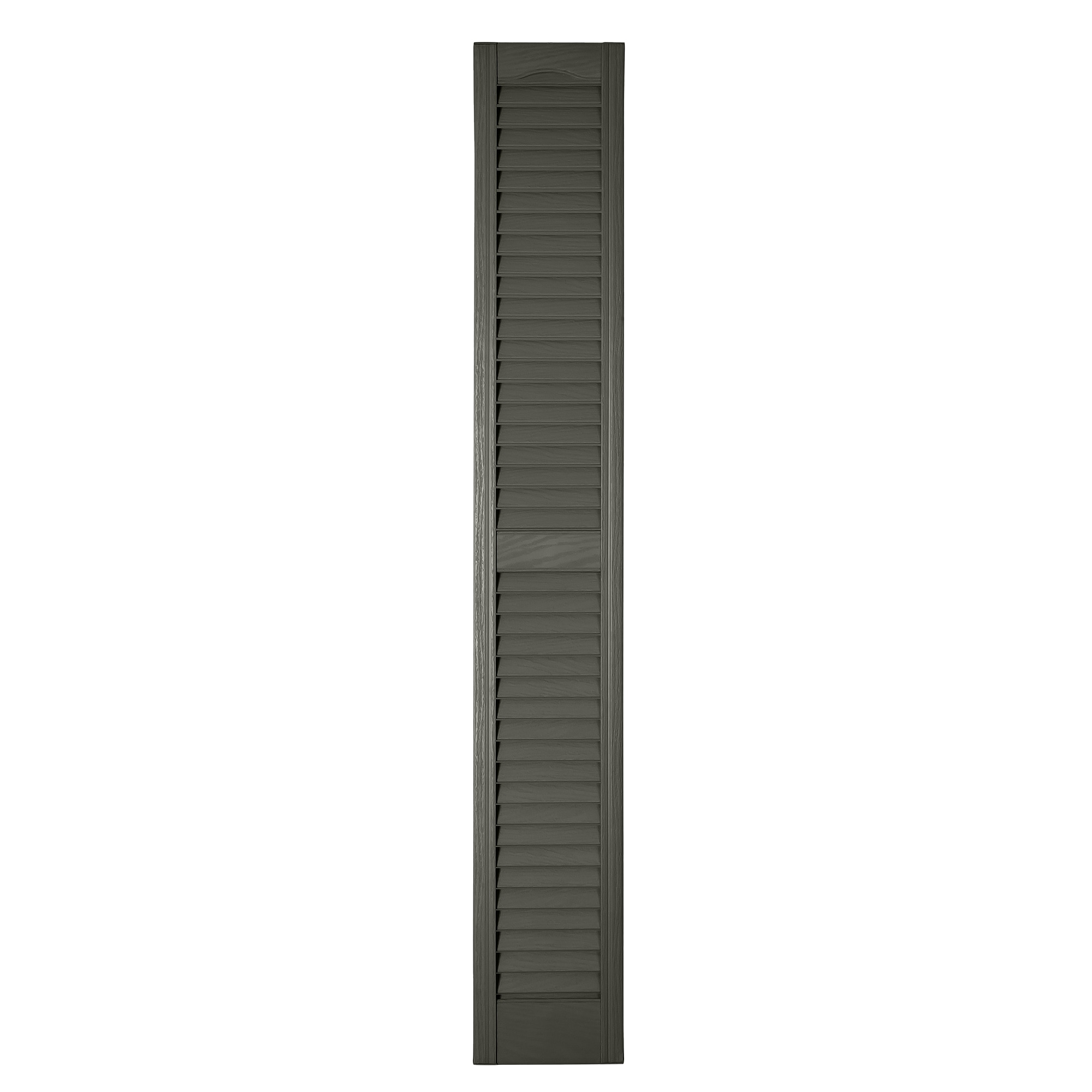 RELIABILT LVRCT0738352 7-in W x 38-in H Dove Gray Louvered Polypropylene Exterior Shutters ( 2 -Pack )