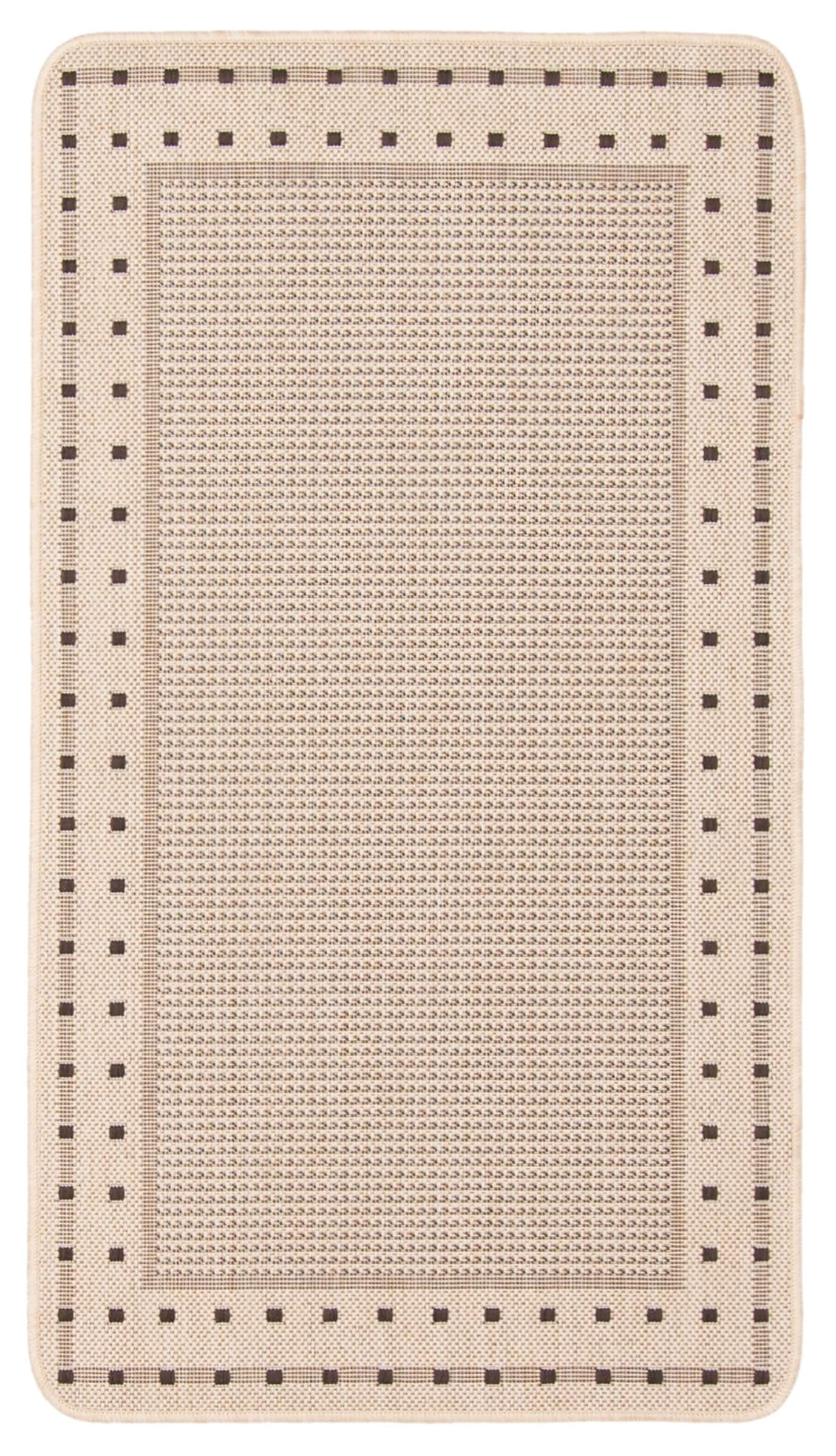 ECARPETGALLERY 353460 2 x 4 (ft) Polypropylene Cream Rectangular Indoor Solid Area rug