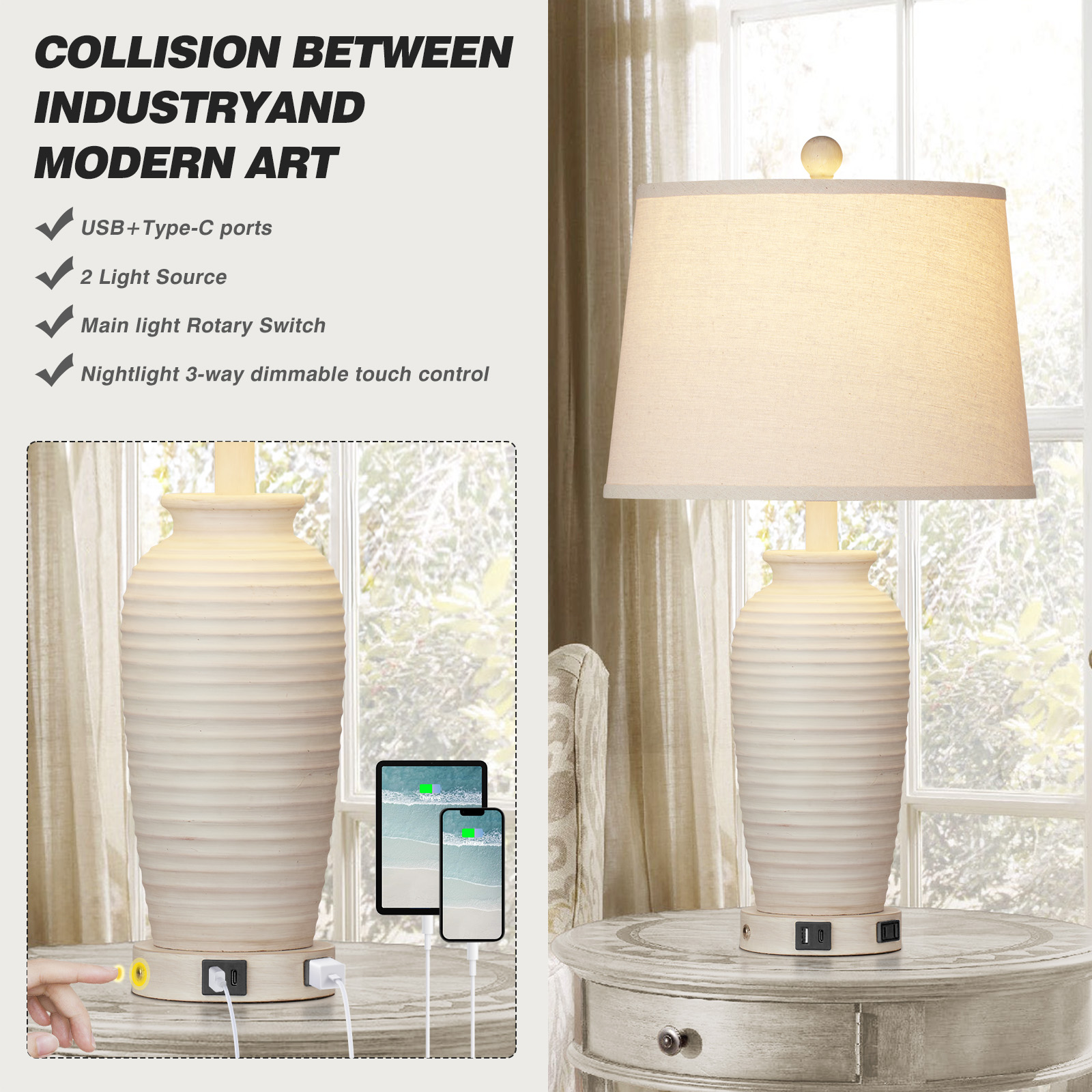 UrFurnishings TD-244 Table-Lamps - View #10