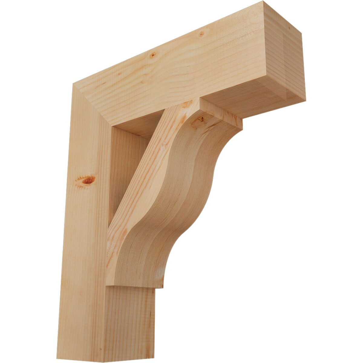 Ekena Millwork BKT06X22X26FST05SDF Funston Block Smooth 5-1/2-in x 22-in x 26-in Douglas fir Brown Wood Standard bracket