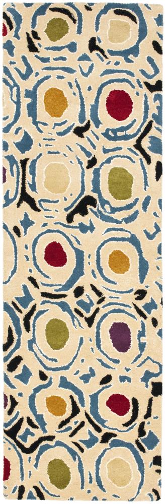 Safavieh SOH828A-212 Soho Roda 2 x 12 (ft) Tufted Wool Ivory/Multi Rectangular Indoor Abstract Runner rug